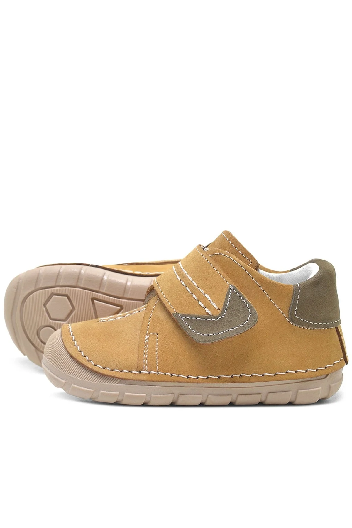 Hakiki Deri Taba Cırtlı Mevsimlik Erkek Bebek Ayakkabı