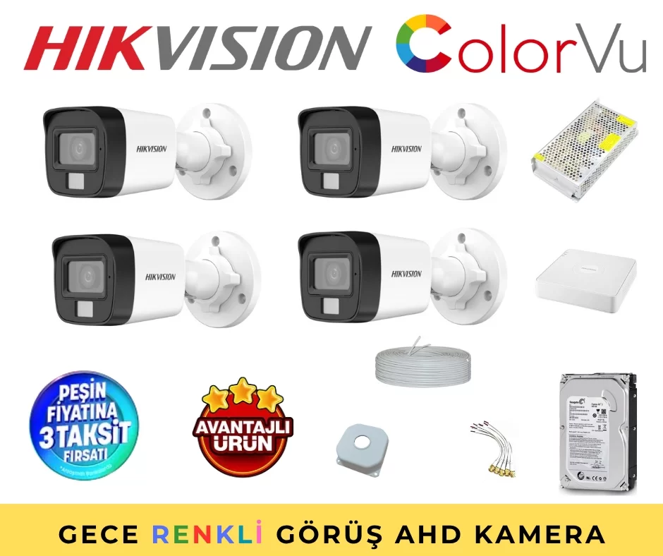 Hikvision Gece Renkli Güvenlik Kamerası Full Set