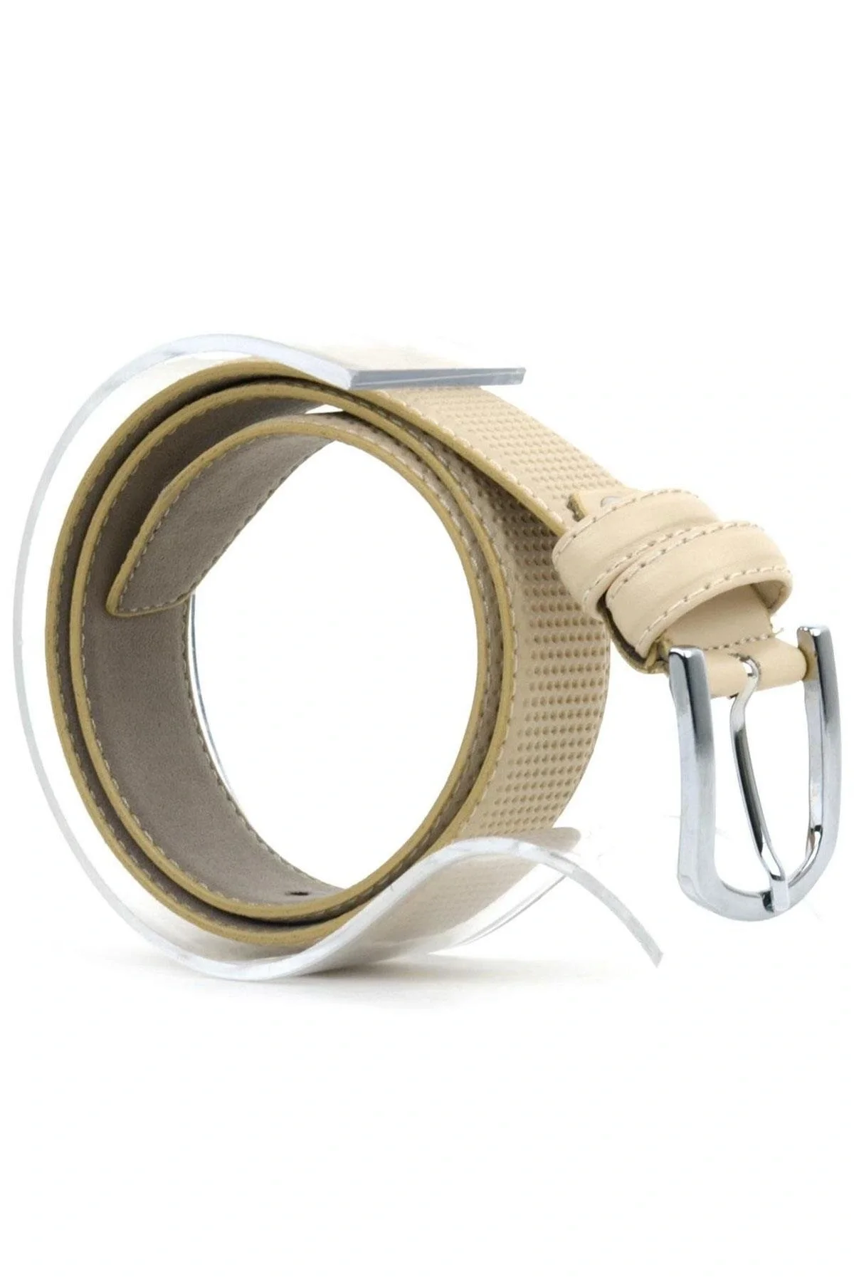 Krem Klasik Metal Tokalı Erkek Çocuk Kemer