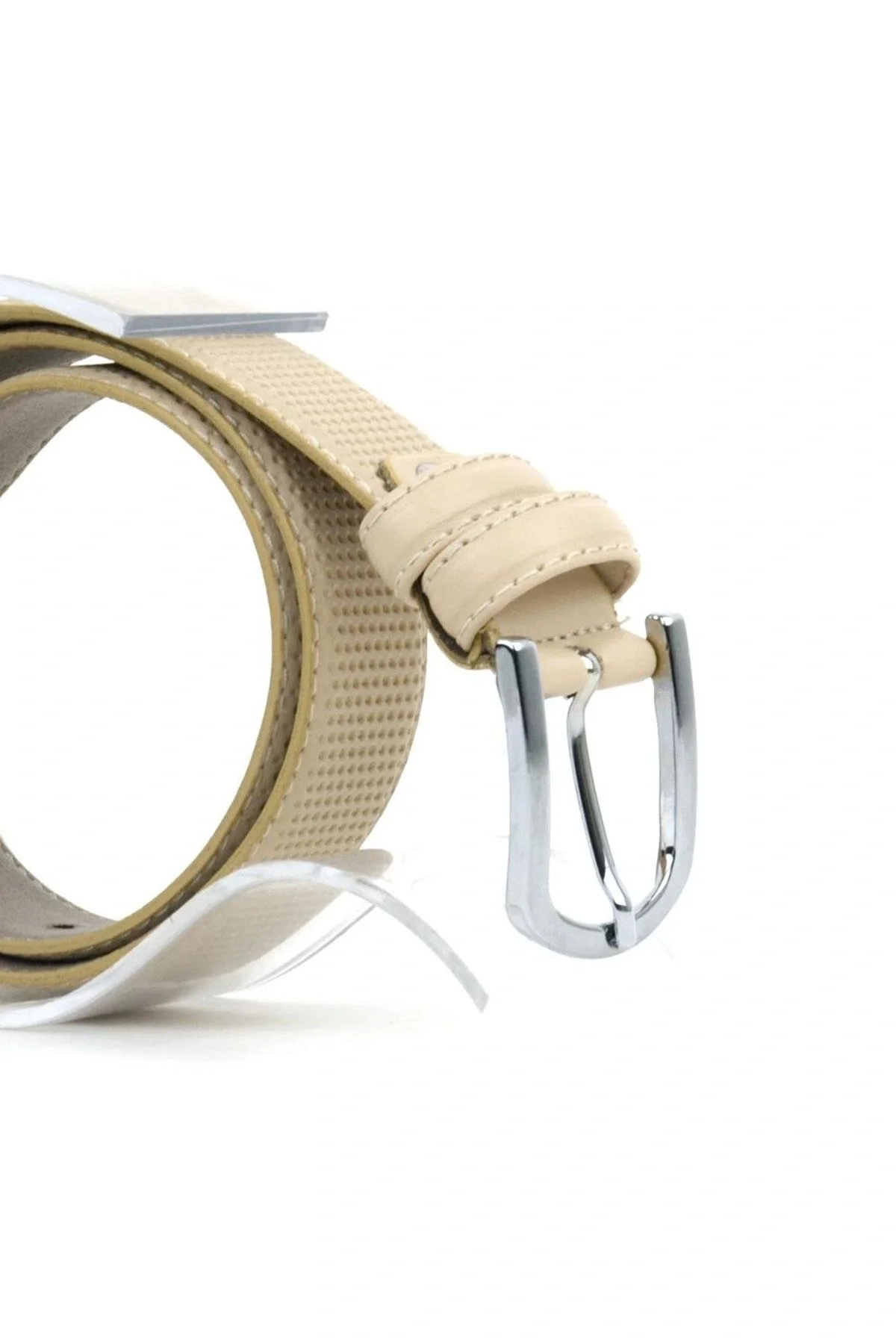 Krem Klasik Metal Tokalı Erkek Çocuk Kemer