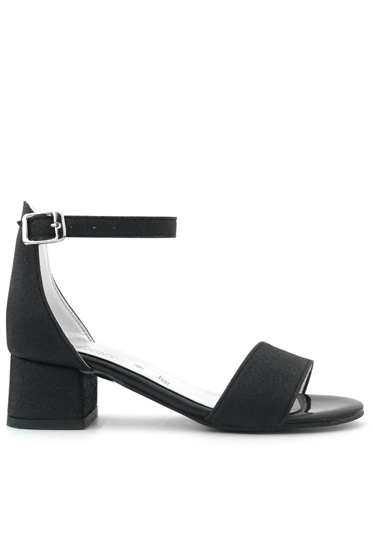 Lilo Simli Siyah Tek Bantlı Kız Çocuk Topuklu Abiye Ayakkabı