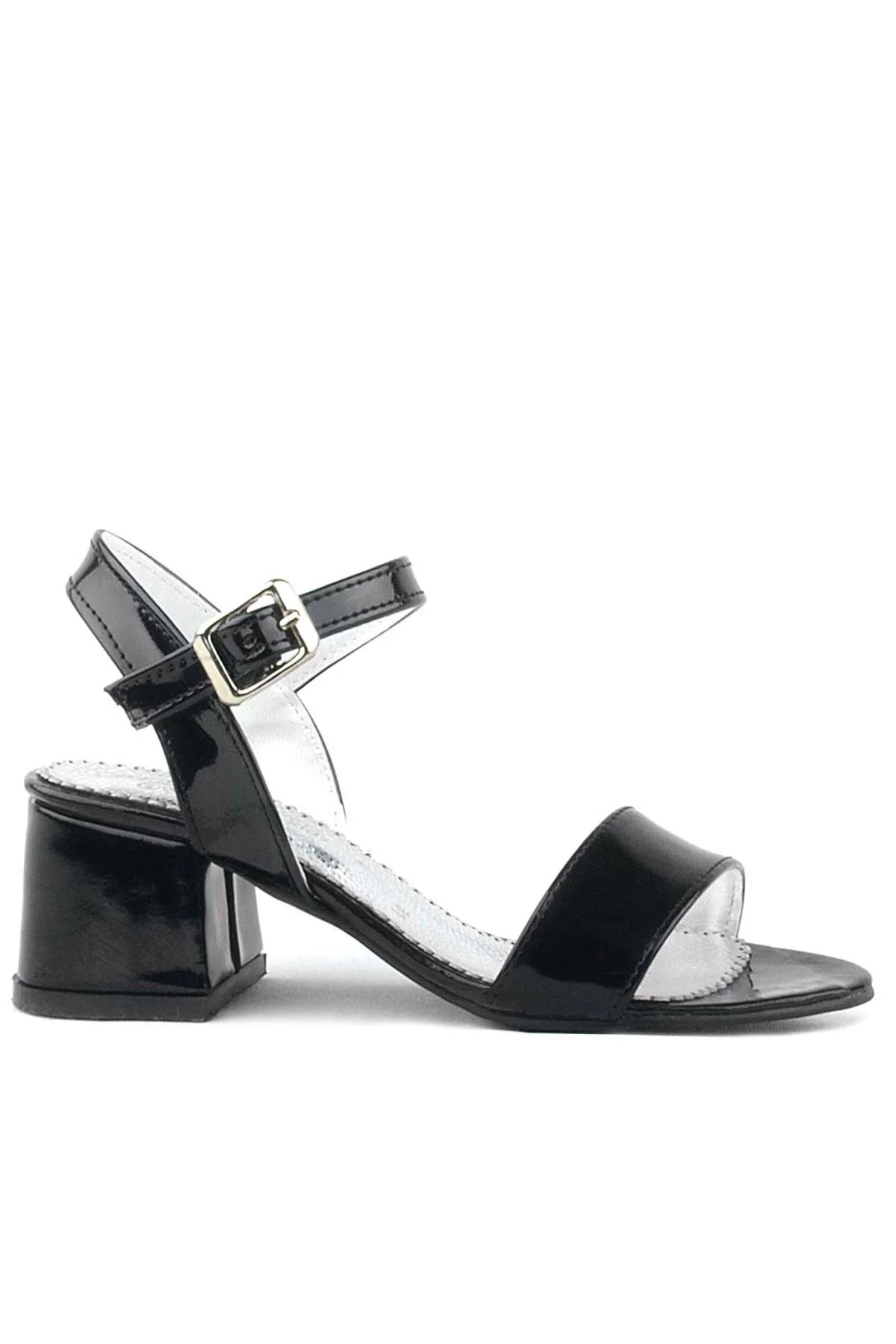 Pony Siyah Rugan Kalın Topuklu Kız Çocuk Abiye Ayakkabı