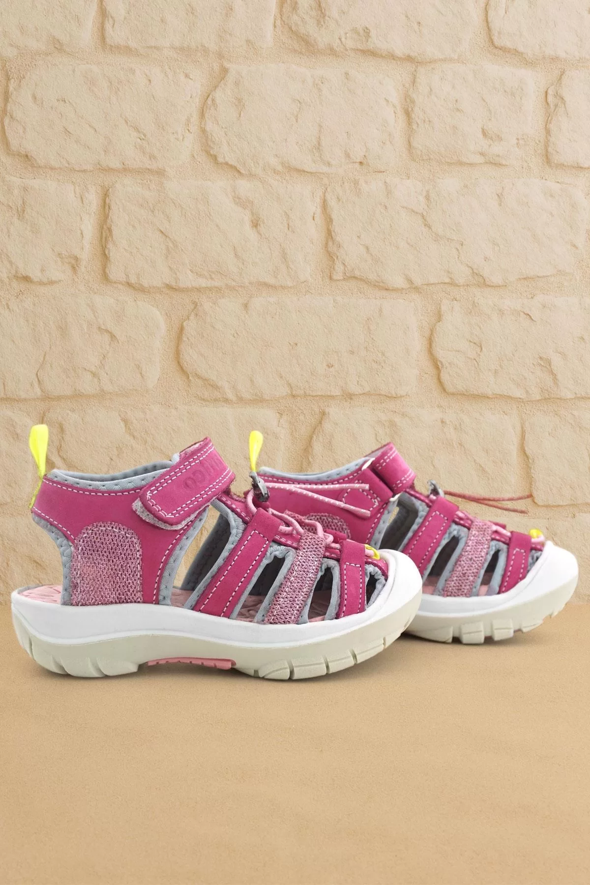 Rakerplus Artico Hakiki Deri Pembe Çocuk Sandalet