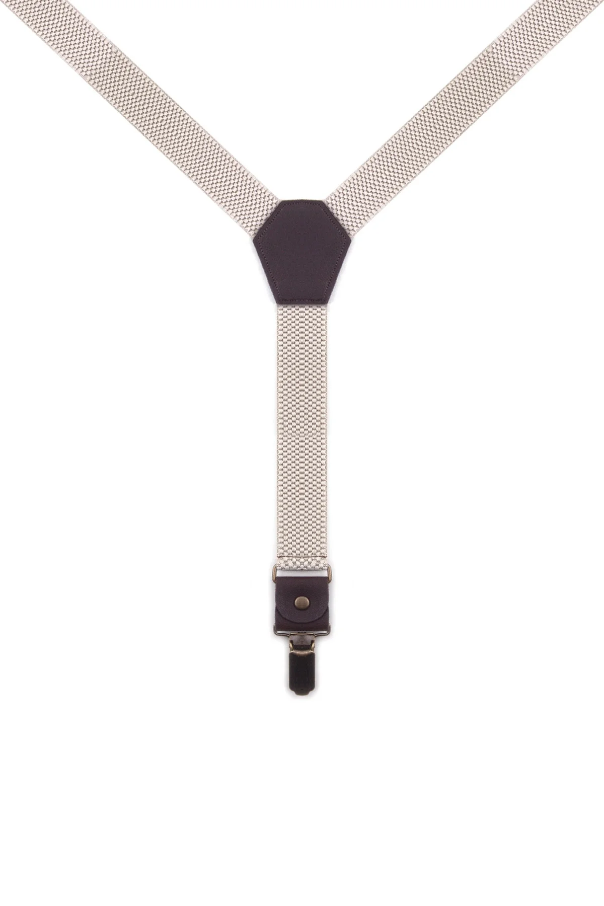 Rakerplus Ayarlanabilir Klipsli Bej Kahve Çocuk Kemer Pantolon Askısı