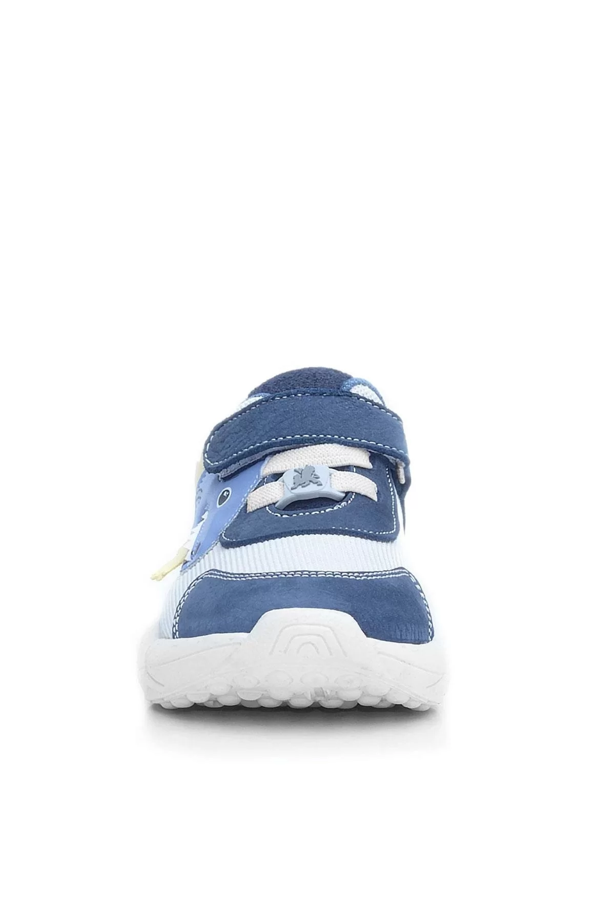 Rakerplus Barefoot Hakiki Deri Krem Lacivert Dinazorlu Cırtlı Çocuk Spor Ayakkabı