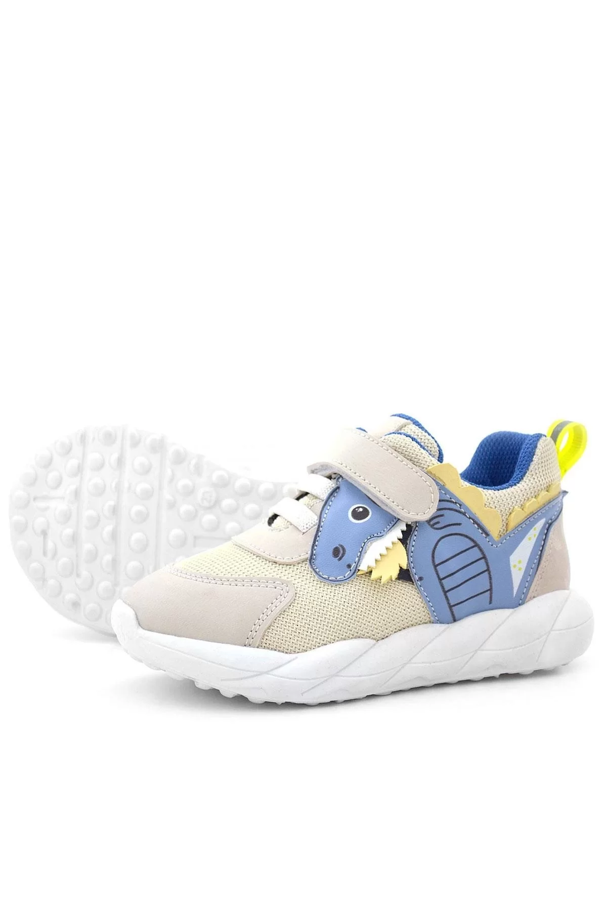 Rakerplus Barefoot Krem Dinazorlu Cırtlı Lastikli Çocuk Spor Ayakkabı