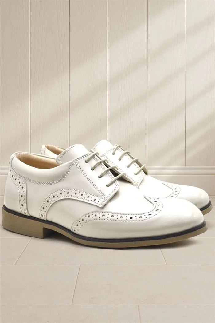 Rakerplus Bej Rugan Bağcıklı Klasik Erkek Çocuk Ayakkabı