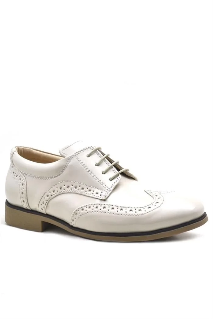 Rakerplus Bej Rugan Bağcıklı Klasik Erkek Çocuk Ayakkabı