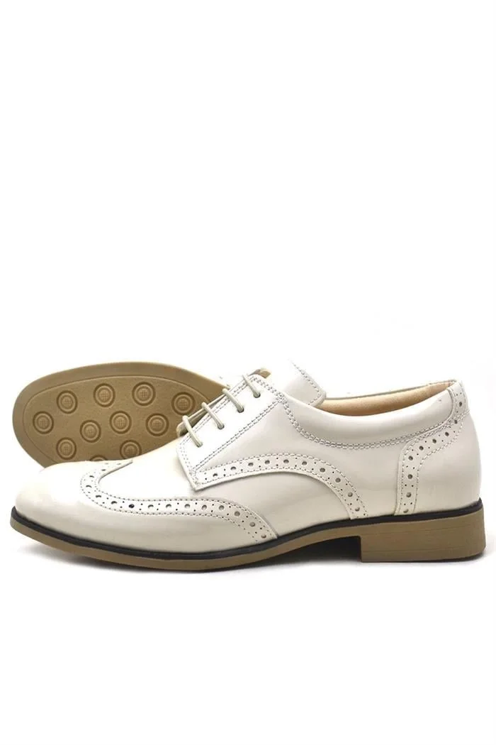 Rakerplus Bej Rugan Bağcıklı Klasik Erkek Çocuk Ayakkabı