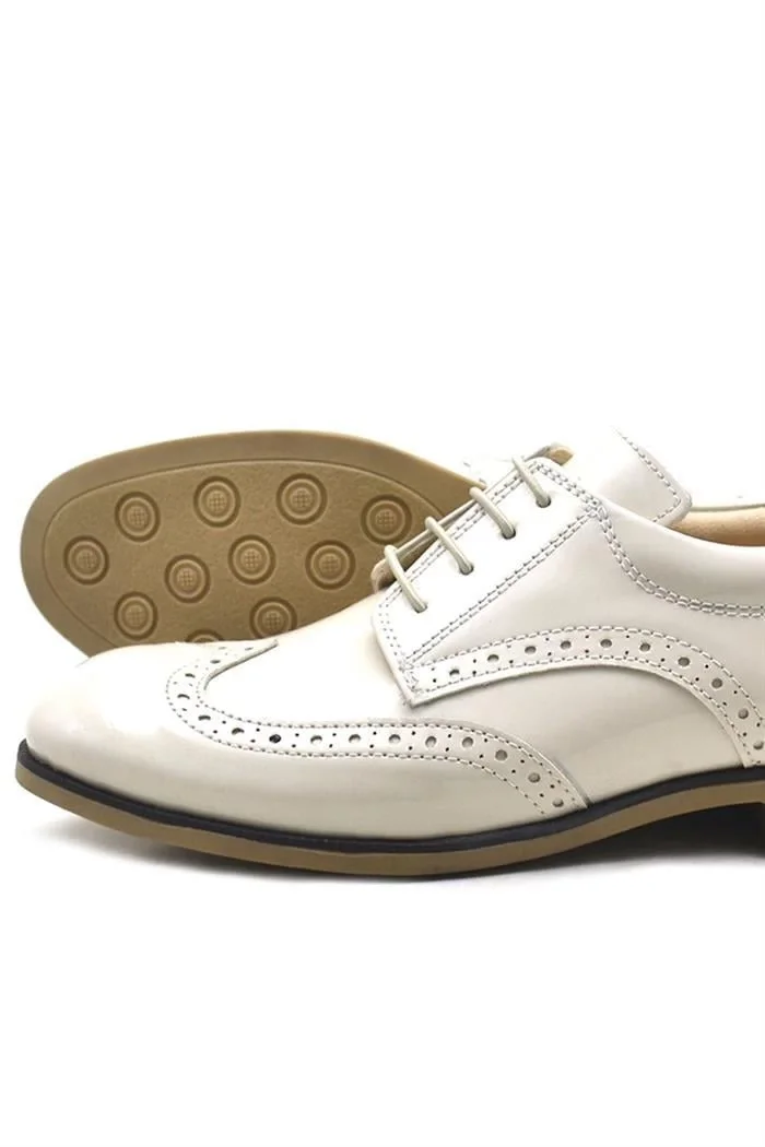 Rakerplus Bej Rugan Bağcıklı Klasik Erkek Çocuk Ayakkabı