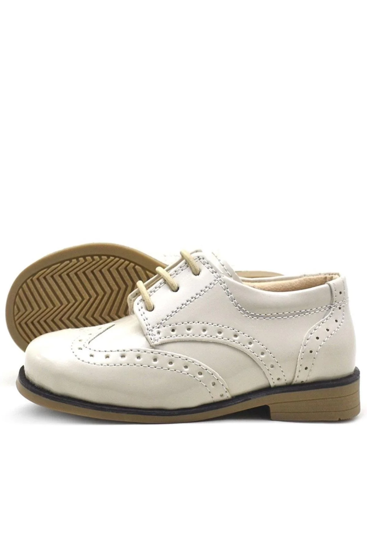 Rakerplus Bej Rugan Bağcıklı Klasik Erkek Çocuk Ayakkabı