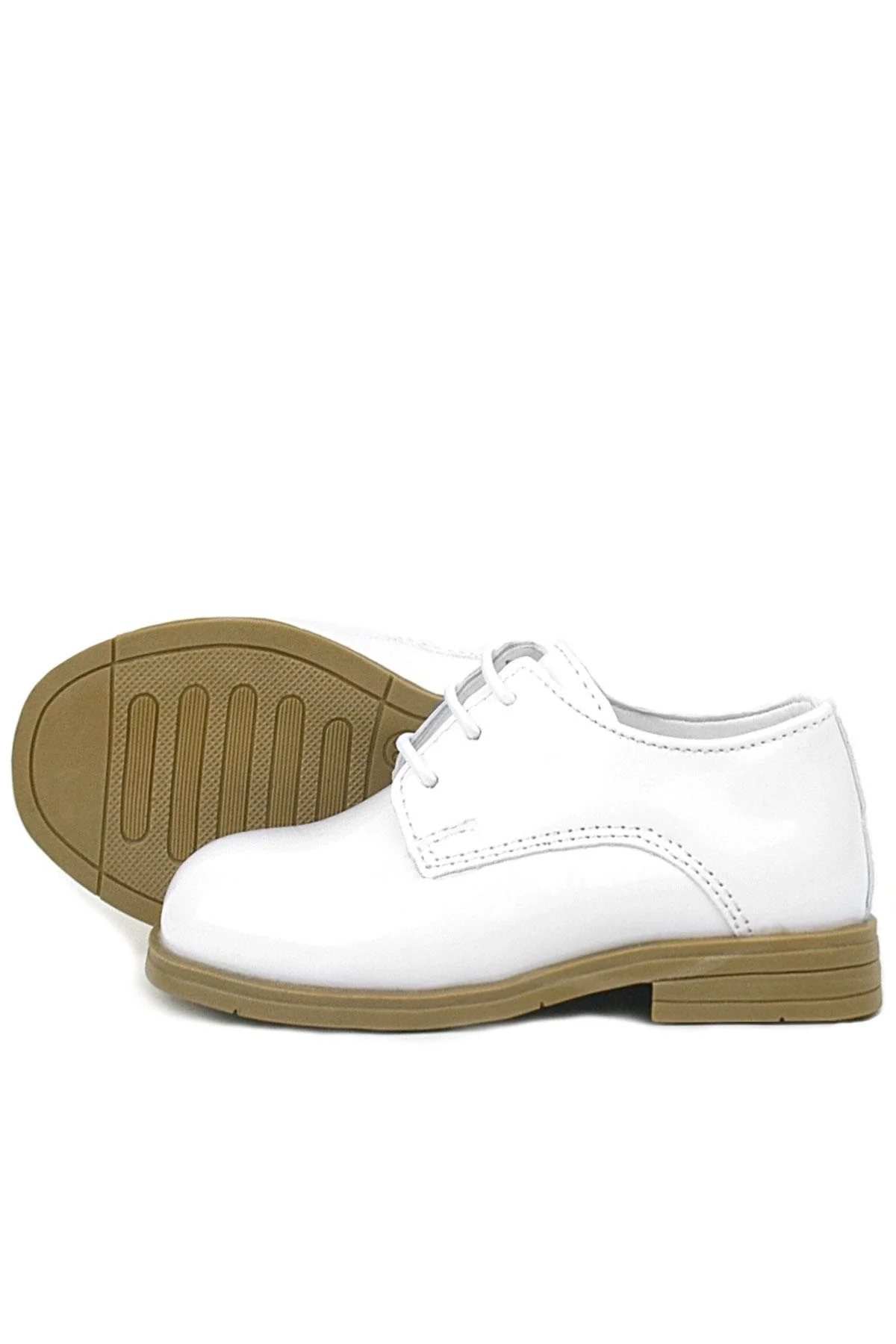 Rakerplus Beyaz Rugan Bağcıklı Oxford Çocuk Klasik Ayakkabısı