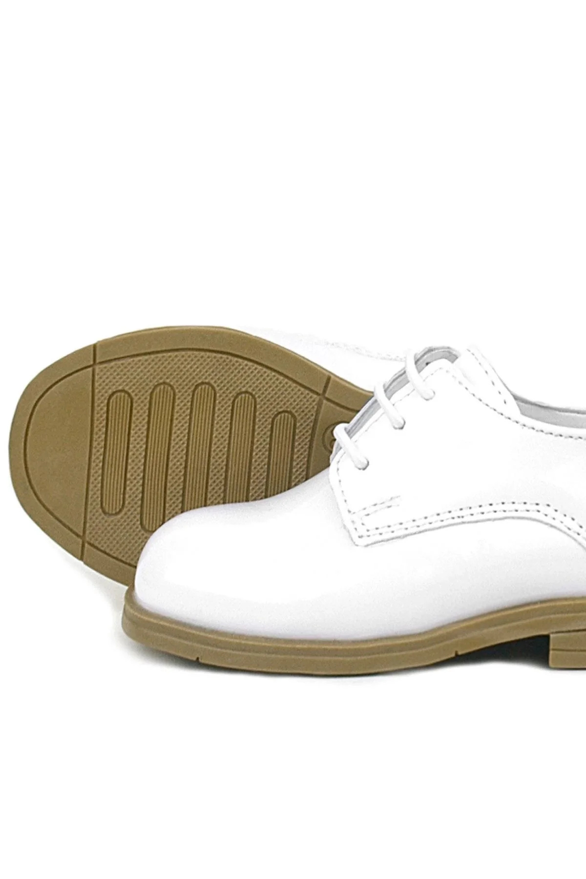 Rakerplus Beyaz Rugan Bağcıklı Oxford Çocuk Klasik Ayakkabısı