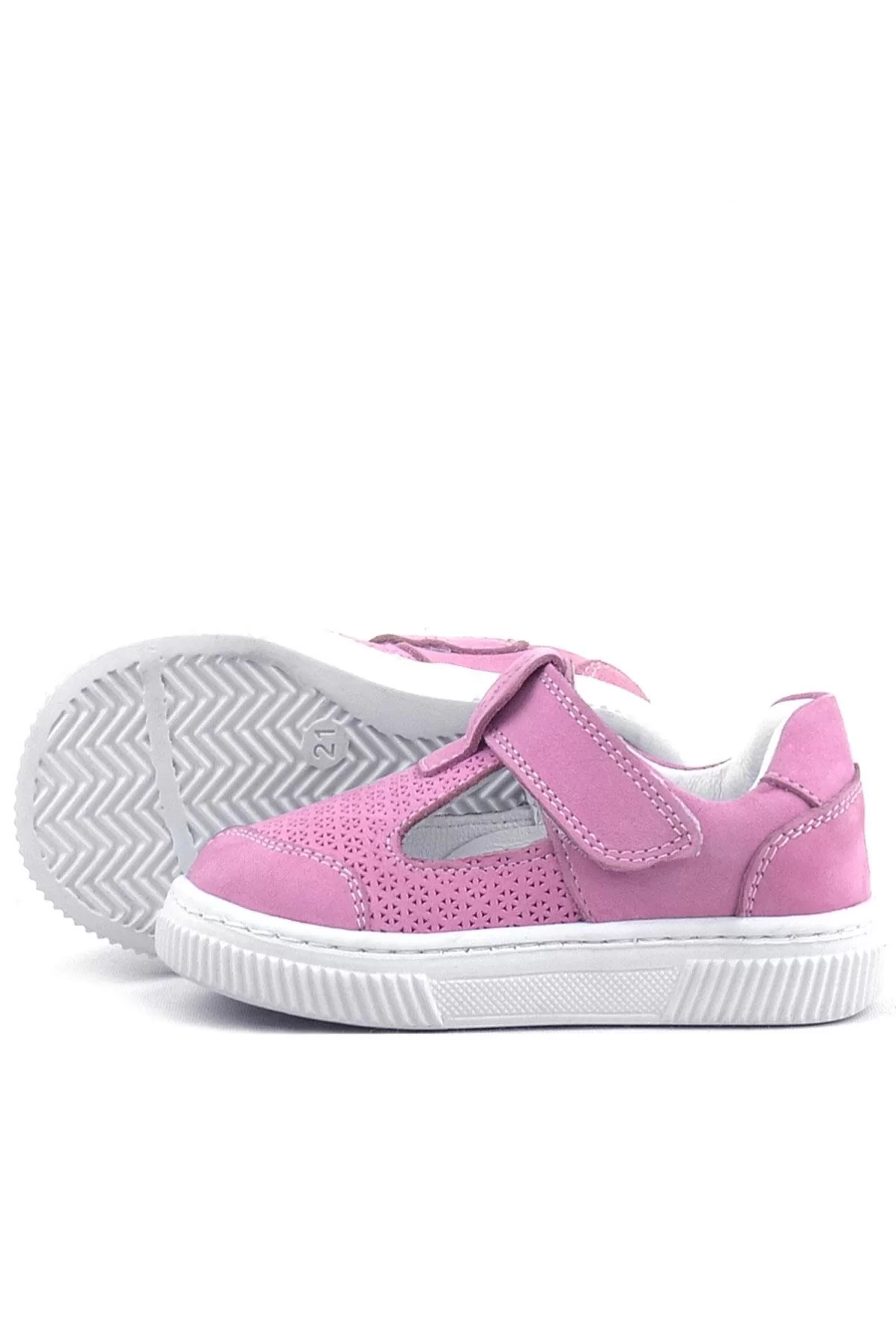 Rakerplus Bheem Hakiki Deri Pembe Cırtlı Bebek Sneaker Sandalet