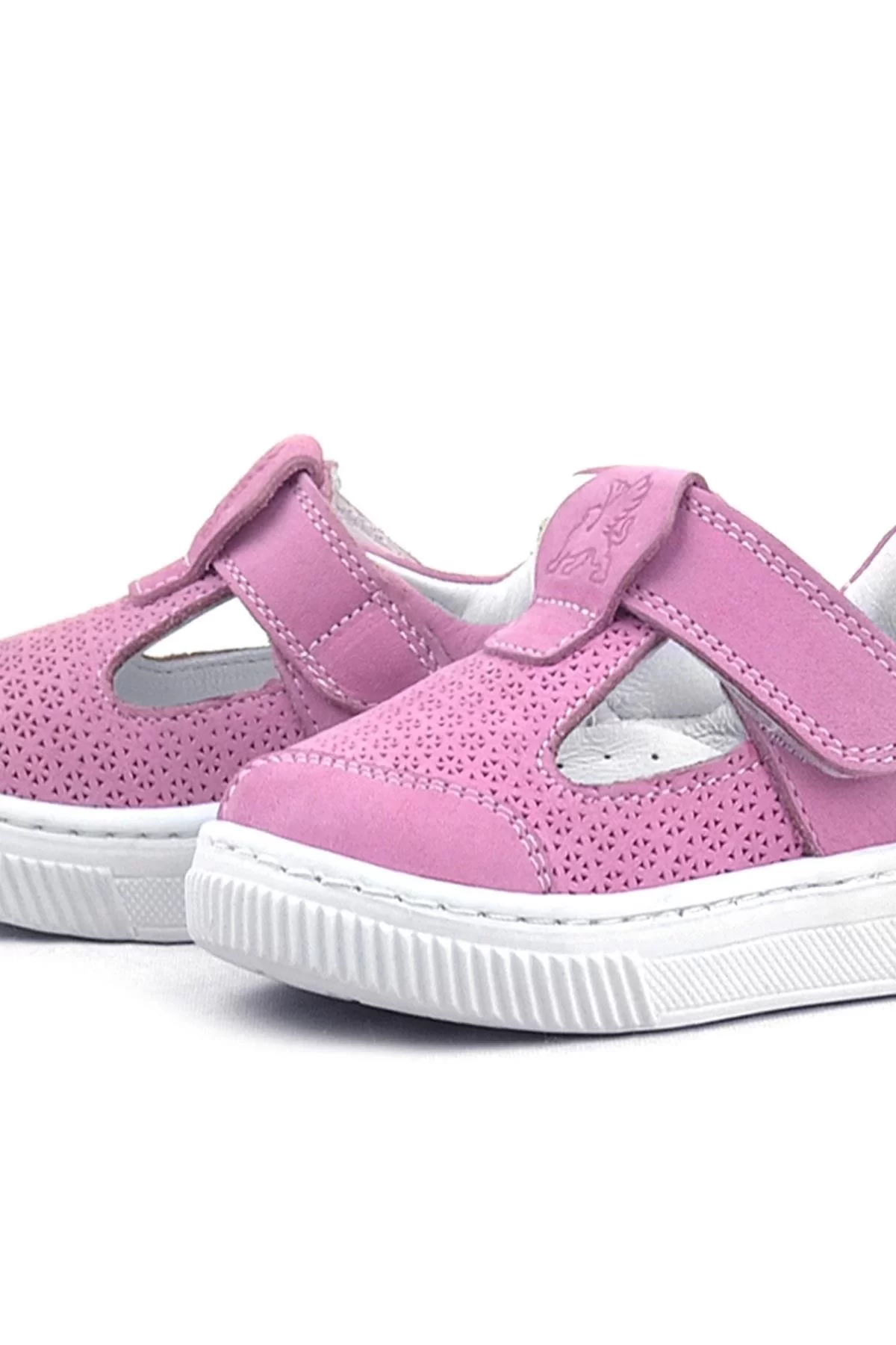 Rakerplus Bheem Hakiki Deri Pembe Cırtlı Bebek Sneaker Sandalet