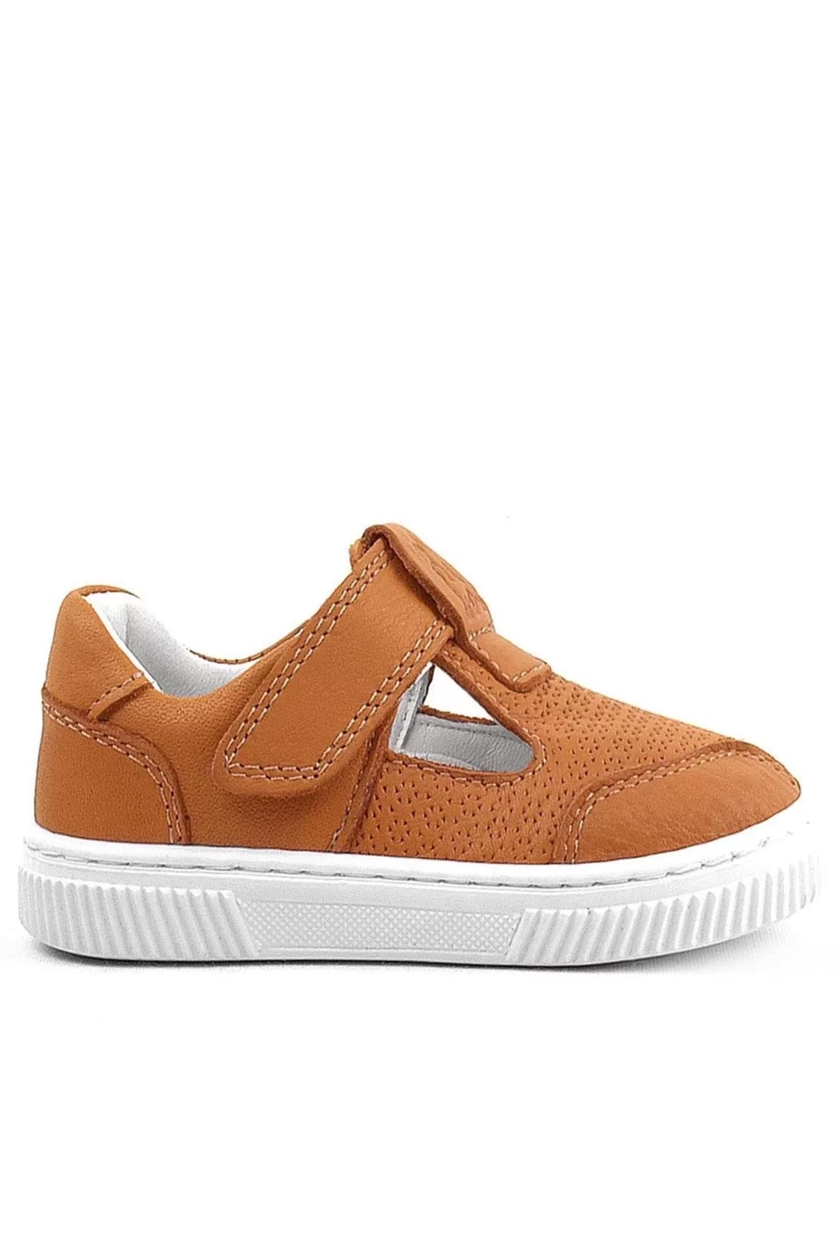 Rakerplus Bheem Hakiki Deri Turuncu Cırtlı Bebek Sneaker Sandalet