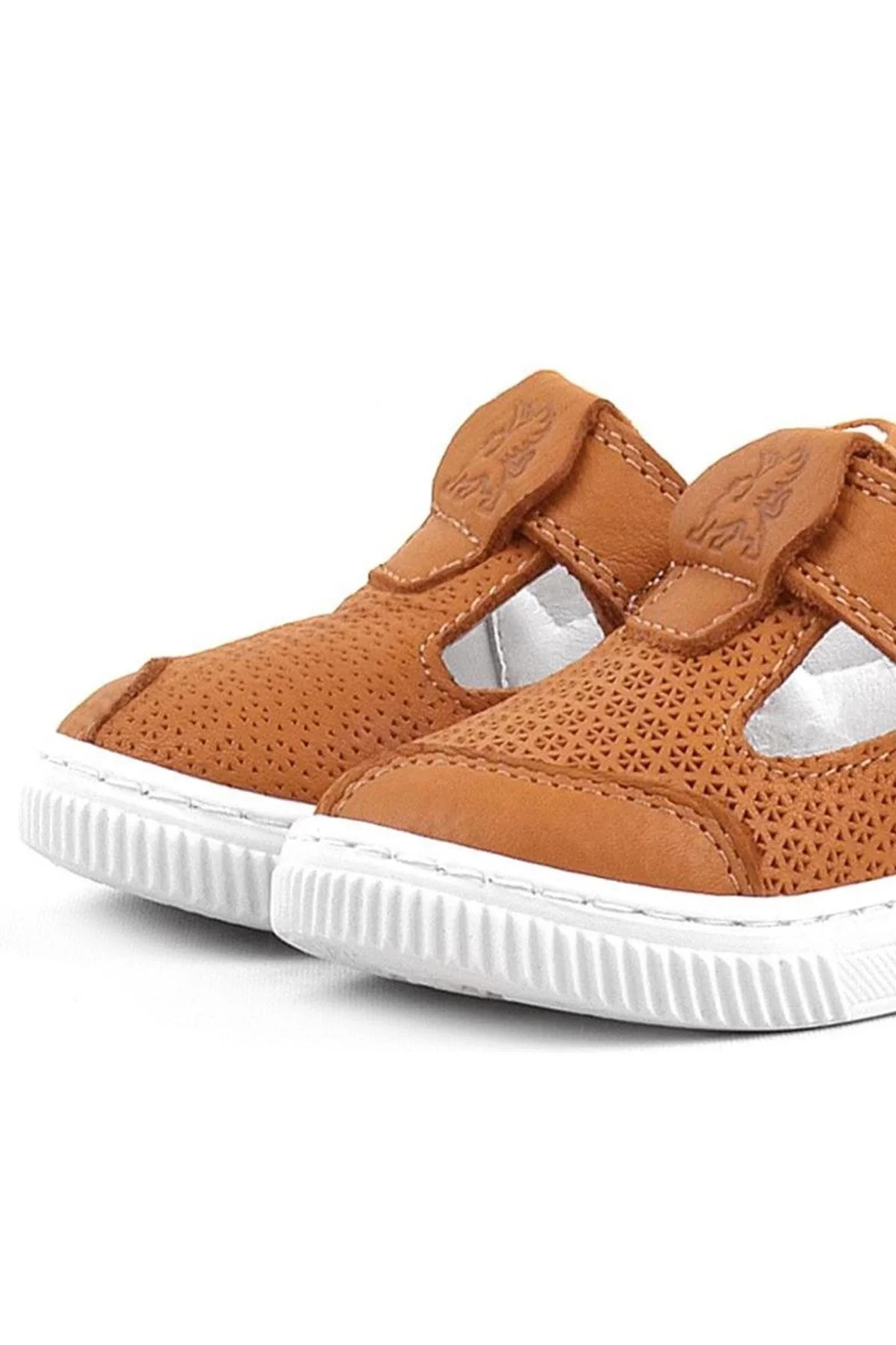 Rakerplus Bheem Hakiki Deri Turuncu Cırtlı Bebek Sneaker Sandalet