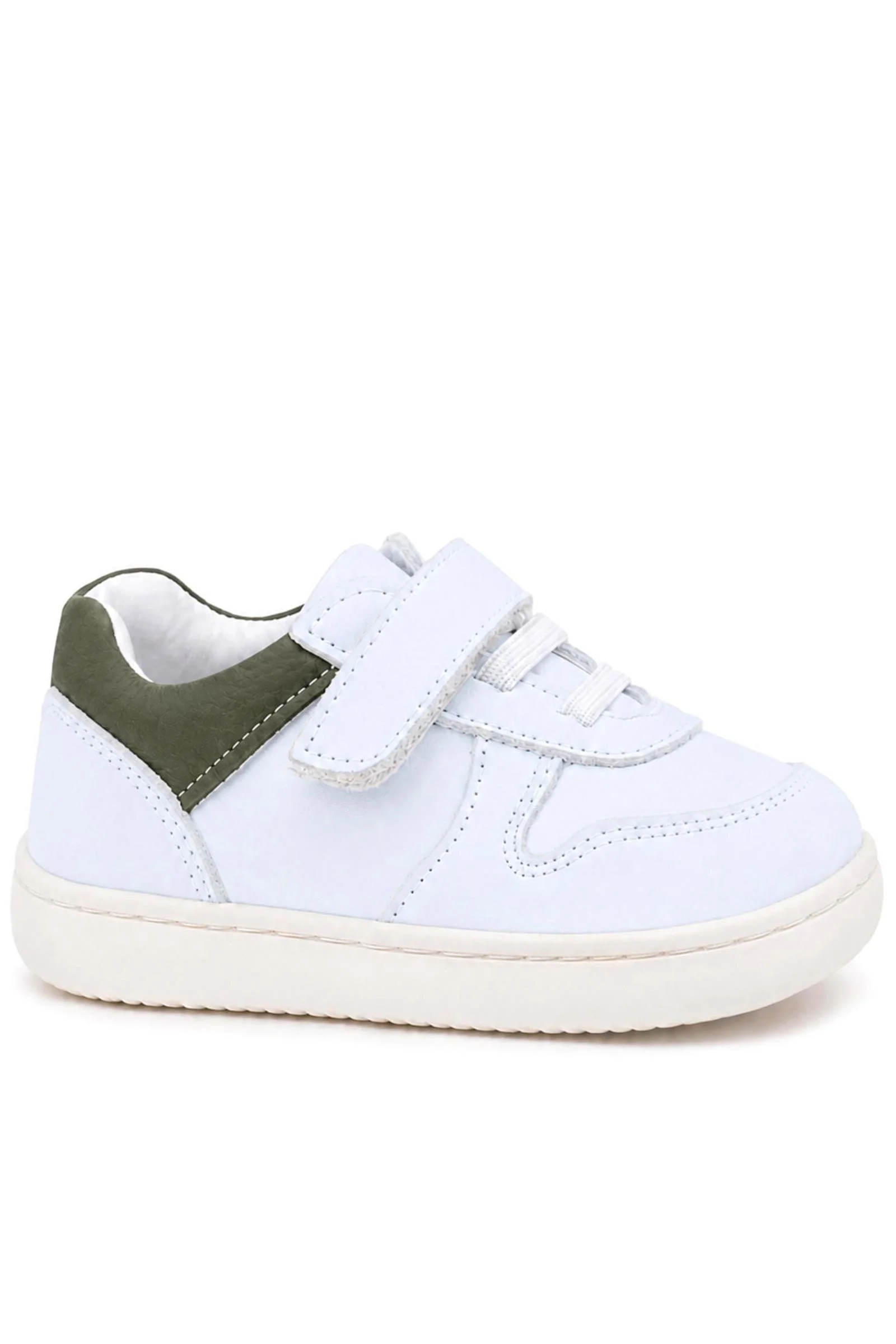 Rakerplus Bob Beyaz Nubuk Haki Hakiki Deri Bebek Sneaker Ayakkabı