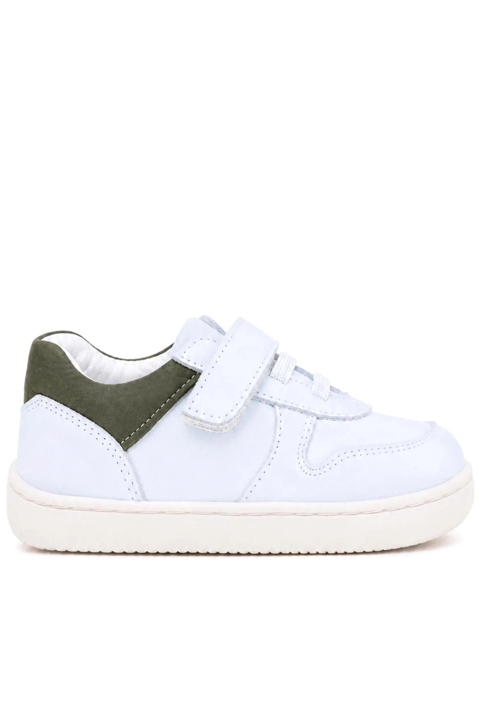 Rakerplus Bob Beyaz Nubuk Haki Hakiki Deri Bebek Sneaker Ayakkabı