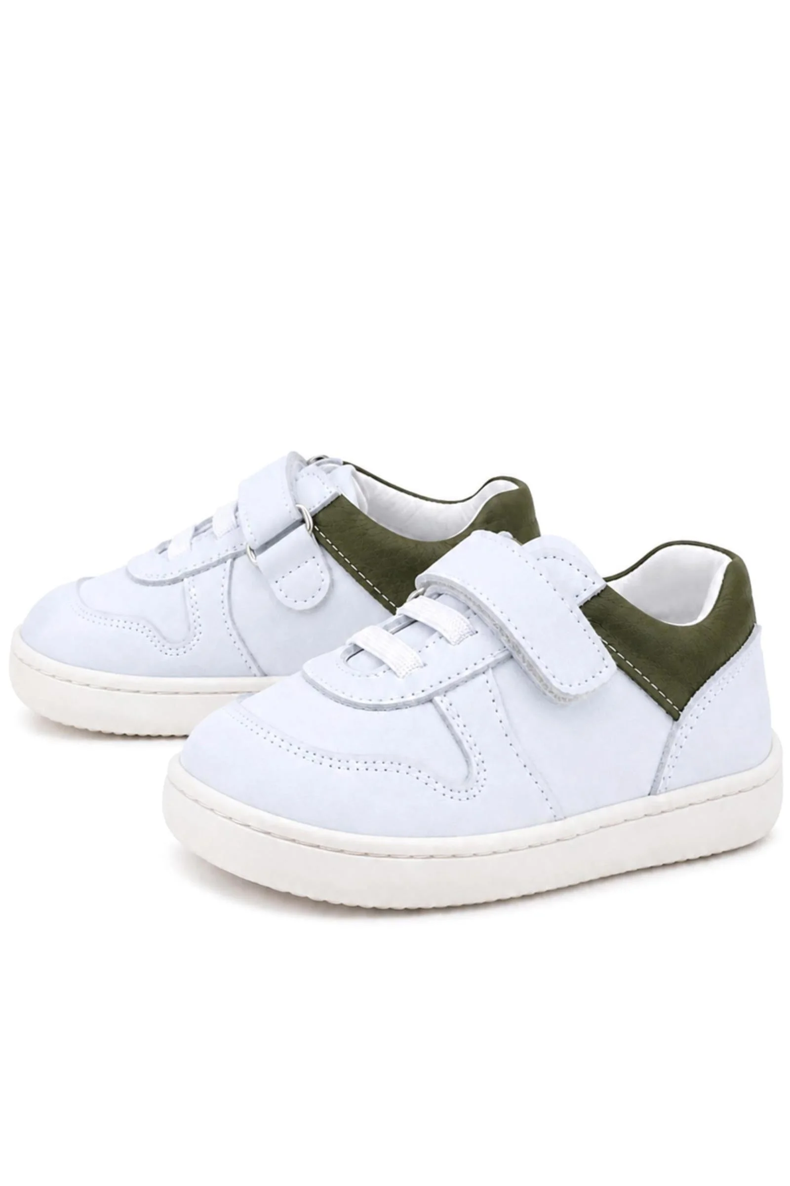 Rakerplus Bob Beyaz Nubuk Haki Hakiki Deri Bebek Sneaker Ayakkabı