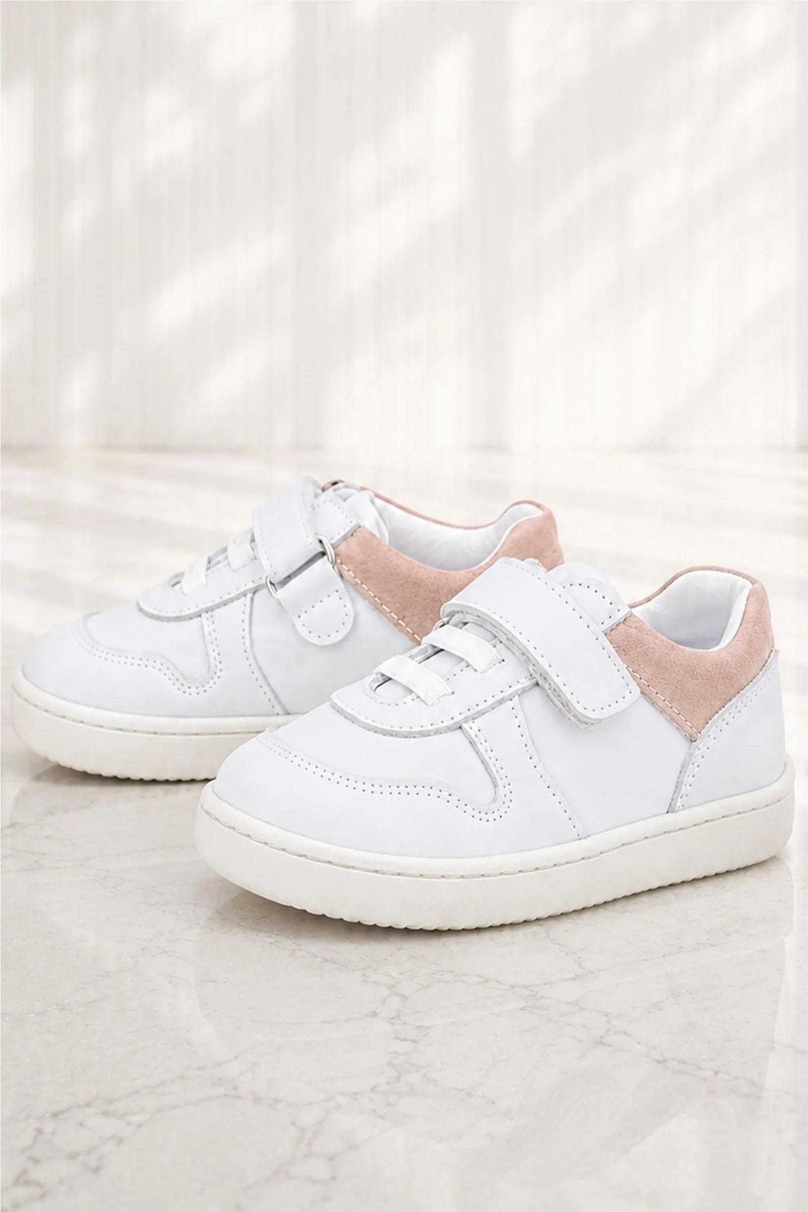 Rakerplus Bob Beyaz Nubuk Pudra Hakiki Deri Bebek Sneaker Ayakkabı