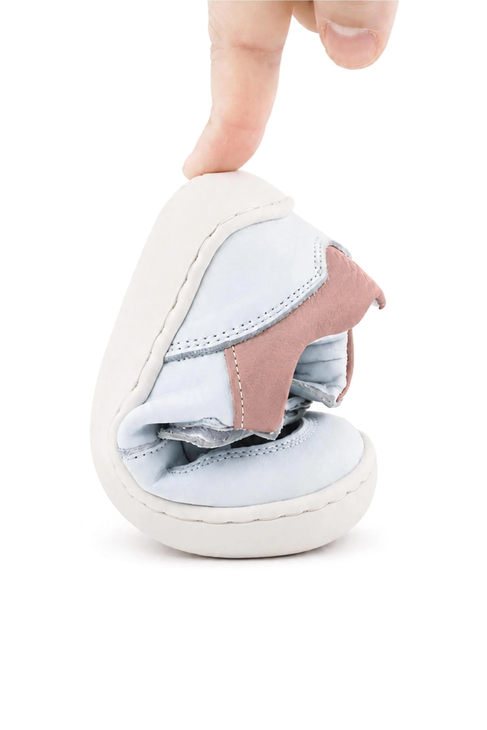 Rakerplus Bob Beyaz Nubuk Pudra Hakiki Deri Bebek Sneaker Ayakkabı