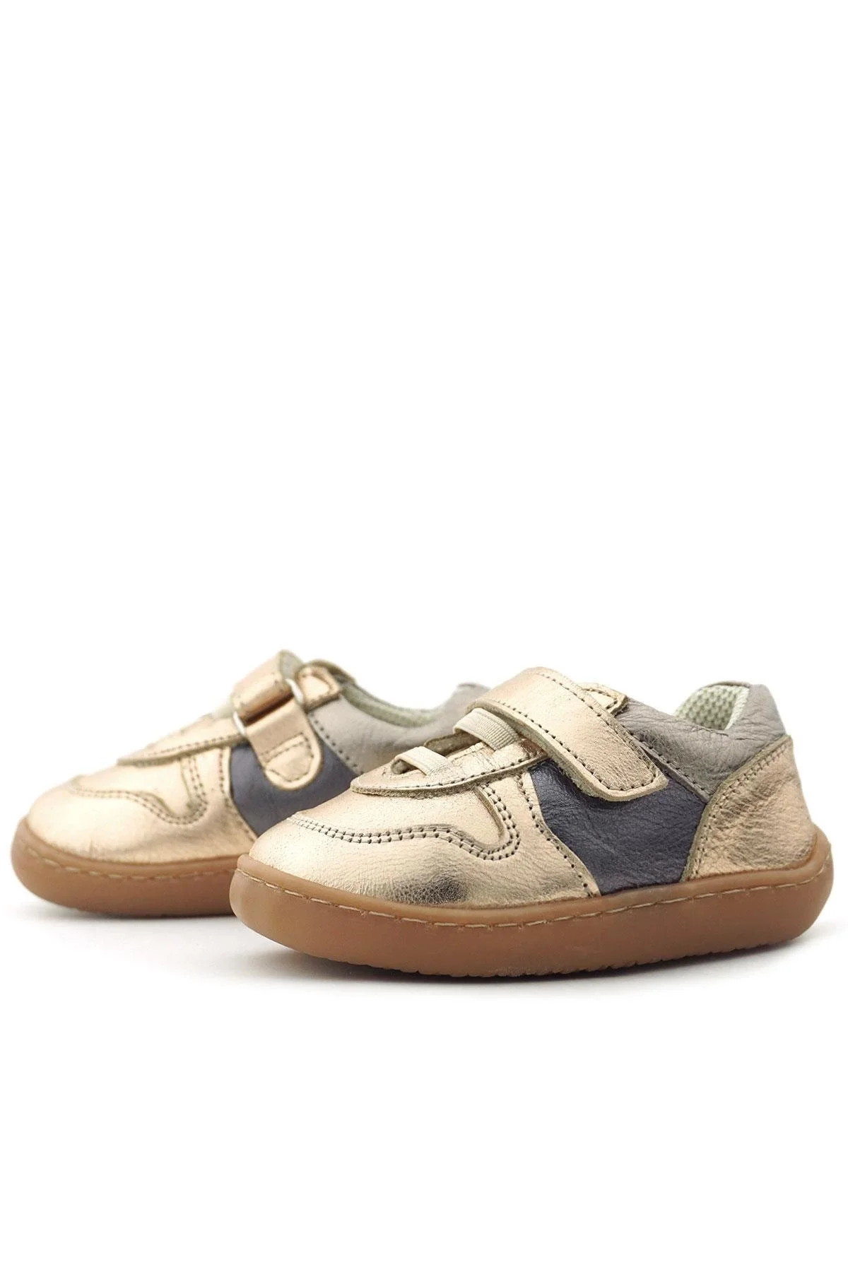 Rakerplus Bob Hakiki Deri Bakır Barefoot Cırtlı Lastikli Bebek Sneaker Ayakkabı