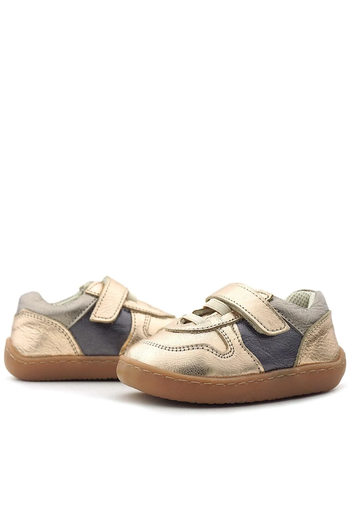 Rakerplus Bob Hakiki Deri Bakır Barefoot Cırtlı Lastikli Bebek Sneaker Ayakkabı