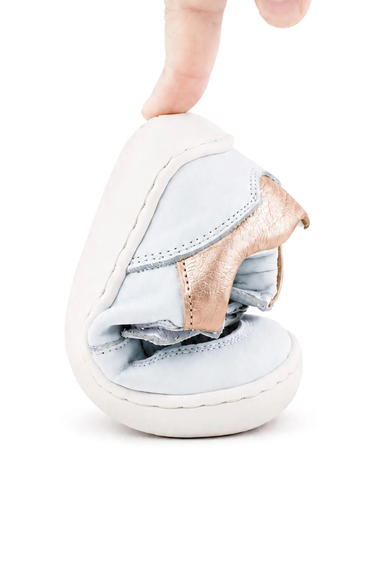 Rakerplus Bob Hakiki Deri Beyaz Nubuk Bakır Cırtlı Bebek Sneaker Ayakkabı