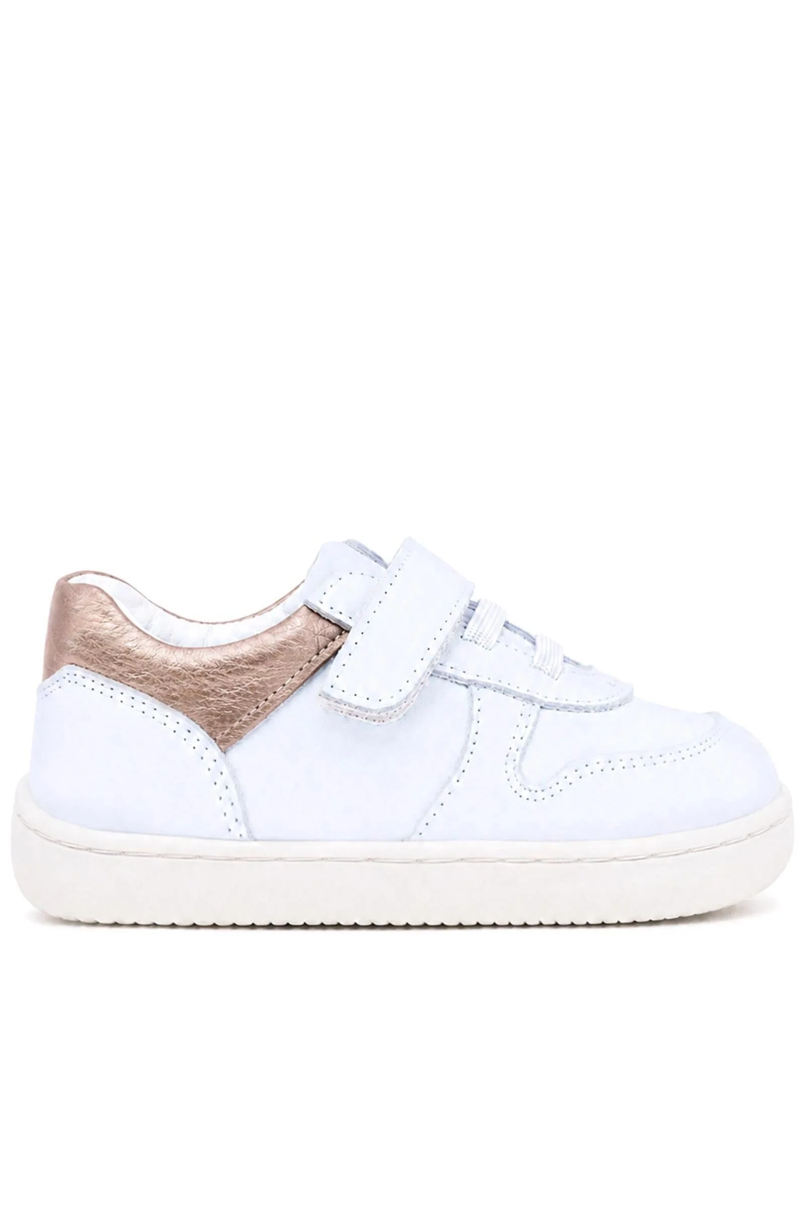 Rakerplus Bob Hakiki Deri Beyaz Nubuk Bakır Cırtlı Bebek Sneaker Ayakkabı