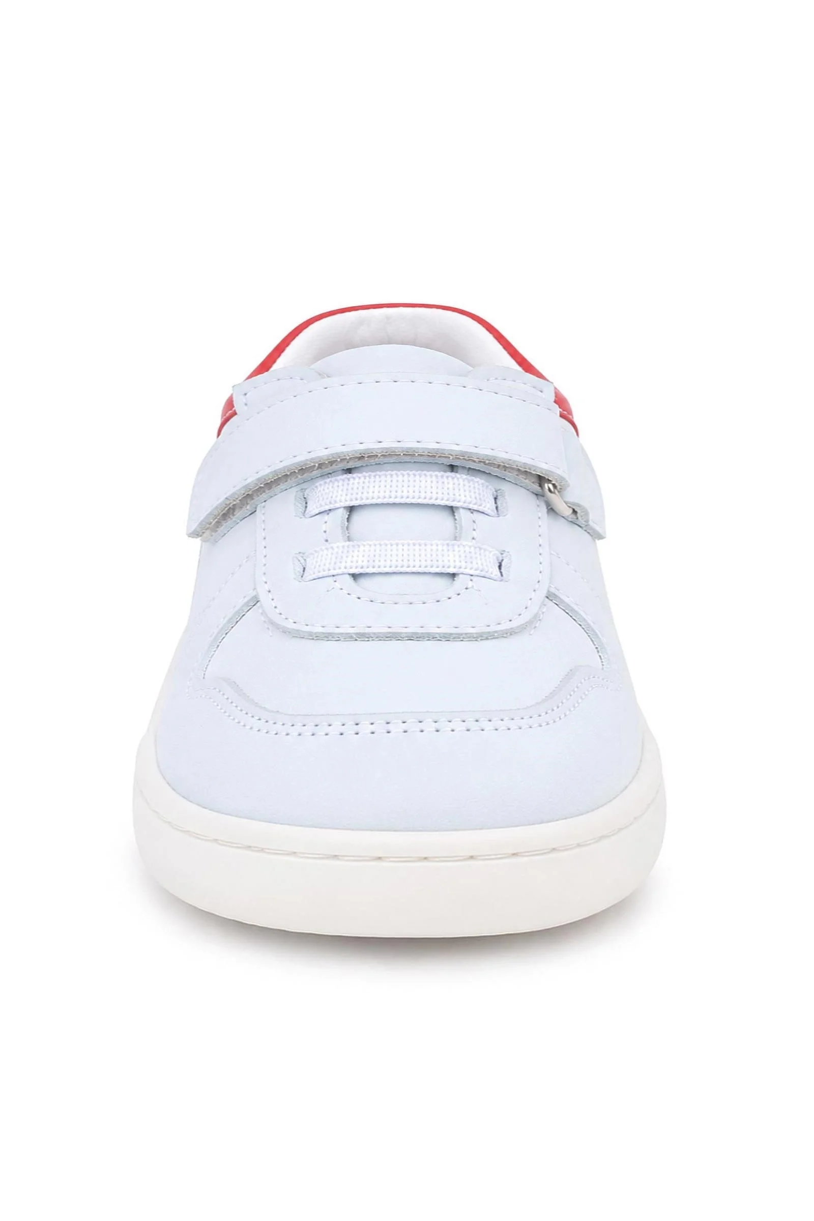 Rakerplus Bob Hakiki Deri Beyaz Nubuk Kırmızı Cırtlı Bebek Sneaker Ayakkabı