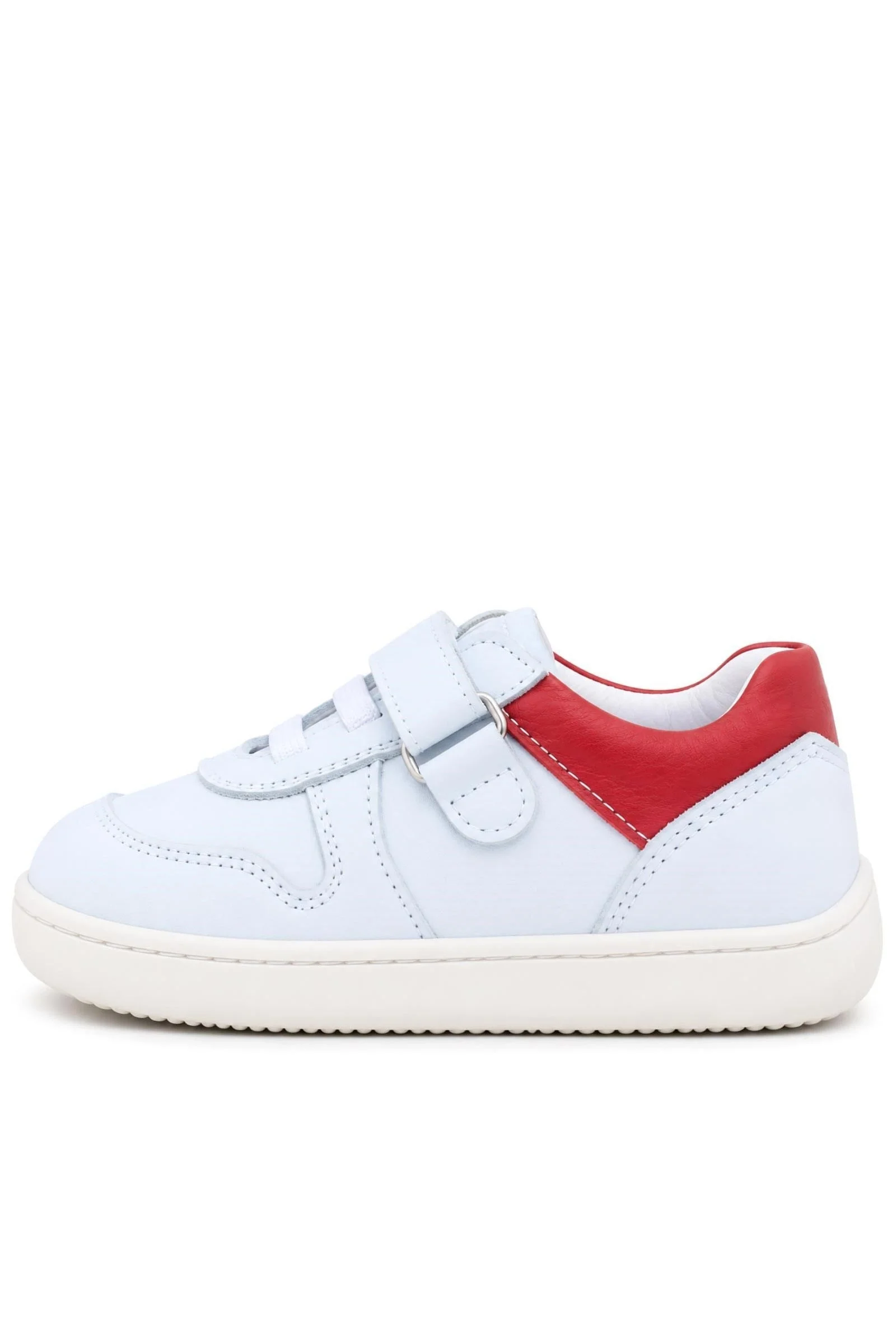 Rakerplus Bob Hakiki Deri Beyaz Nubuk Kırmızı Cırtlı Bebek Sneaker Ayakkabı
