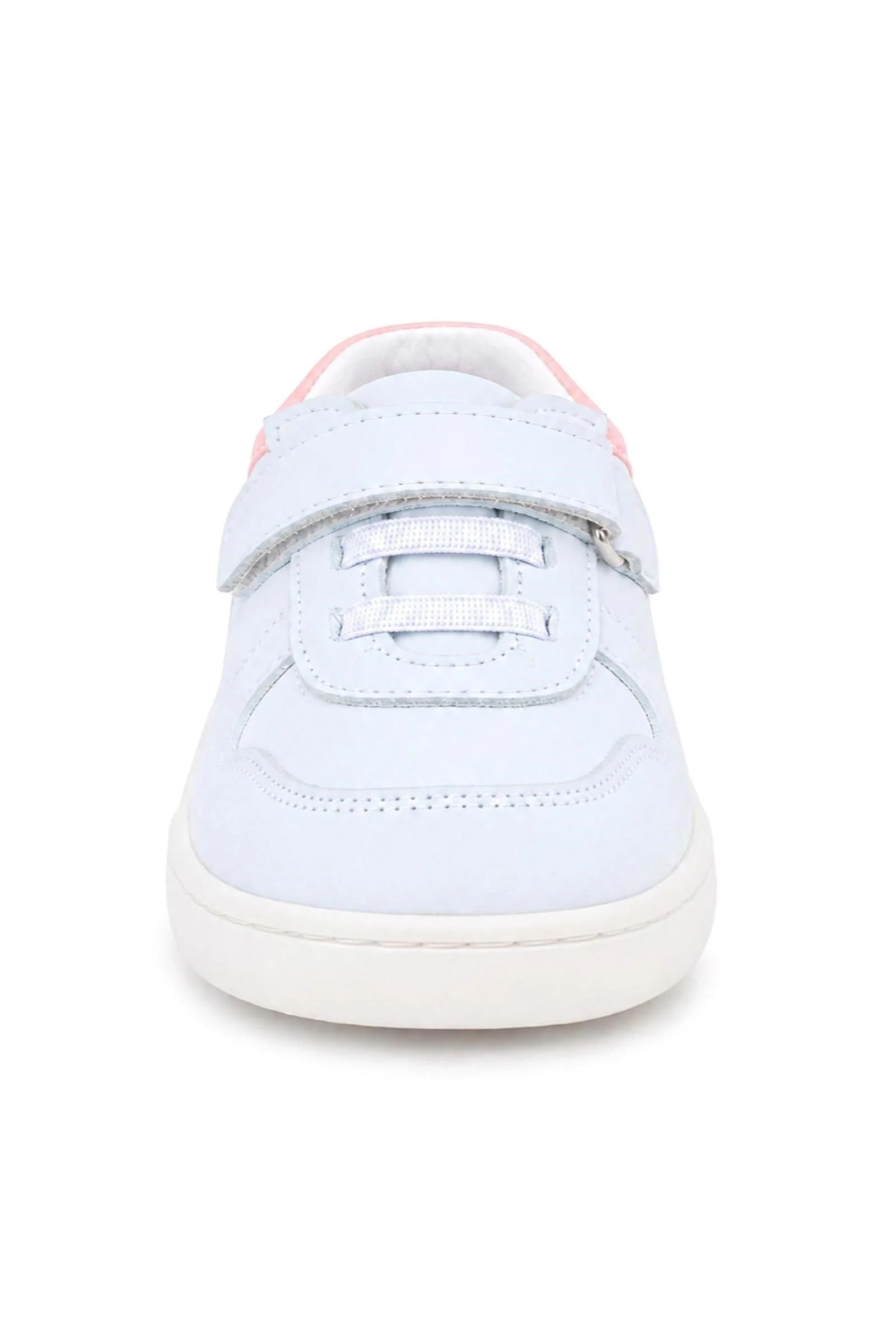 Rakerplus Bob Hakiki Deri Beyaz Nubuk Pembe Cırtlı Bebek Sneaker Ayakkabı