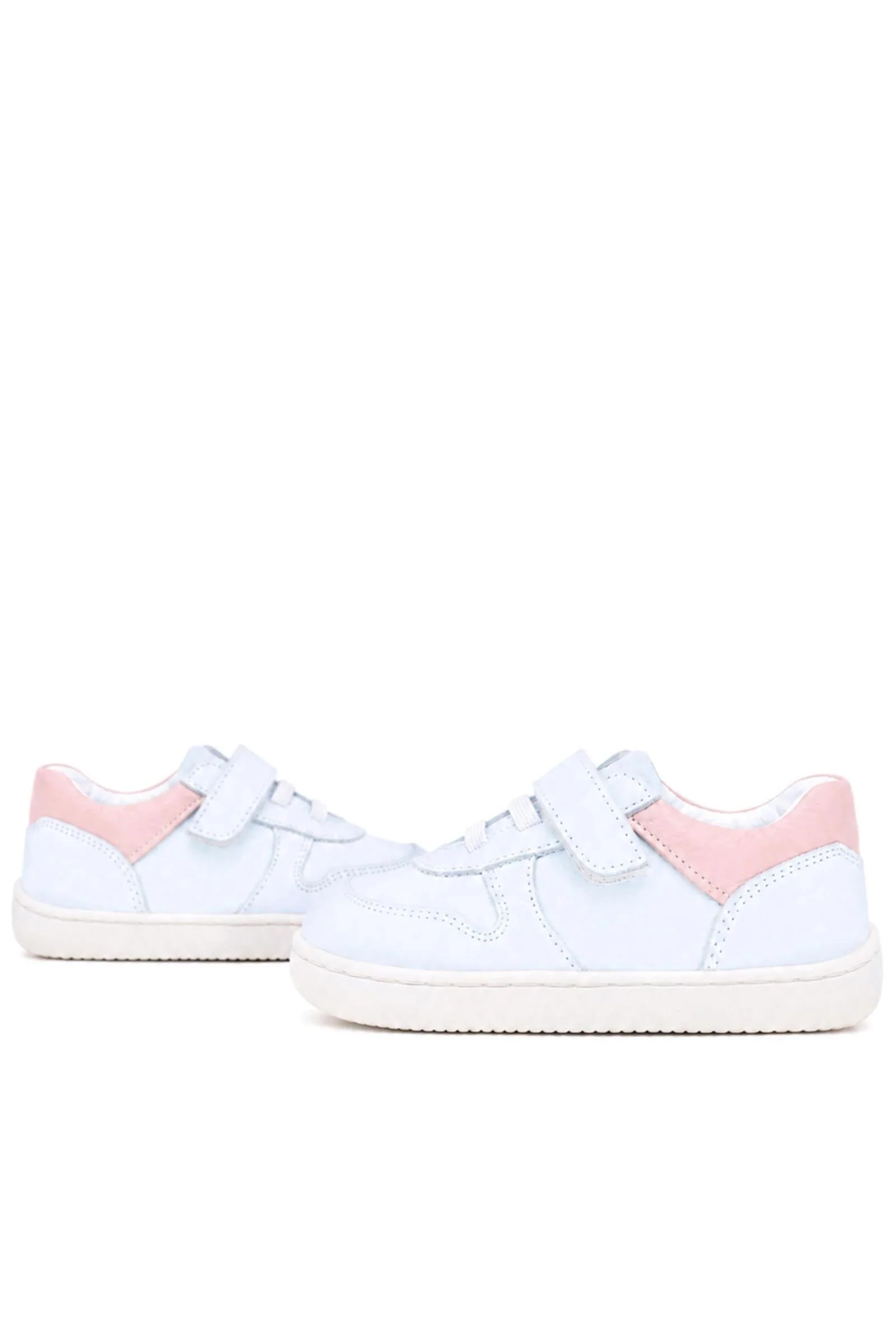 Rakerplus Bob Hakiki Deri Beyaz Nubuk Pembe Cırtlı Bebek Sneaker Ayakkabı