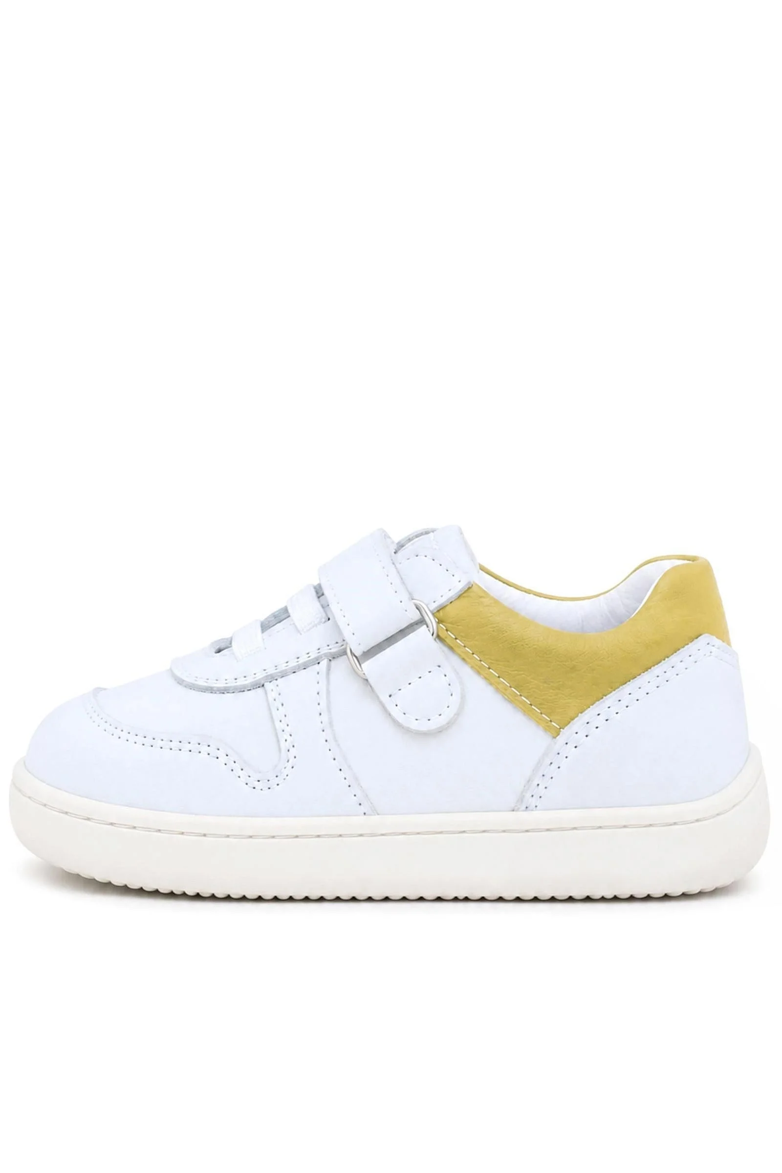 Rakerplus Bob Hakiki Deri Beyaz Nubuk Sarı Bebek Sneaker Ayakkabı