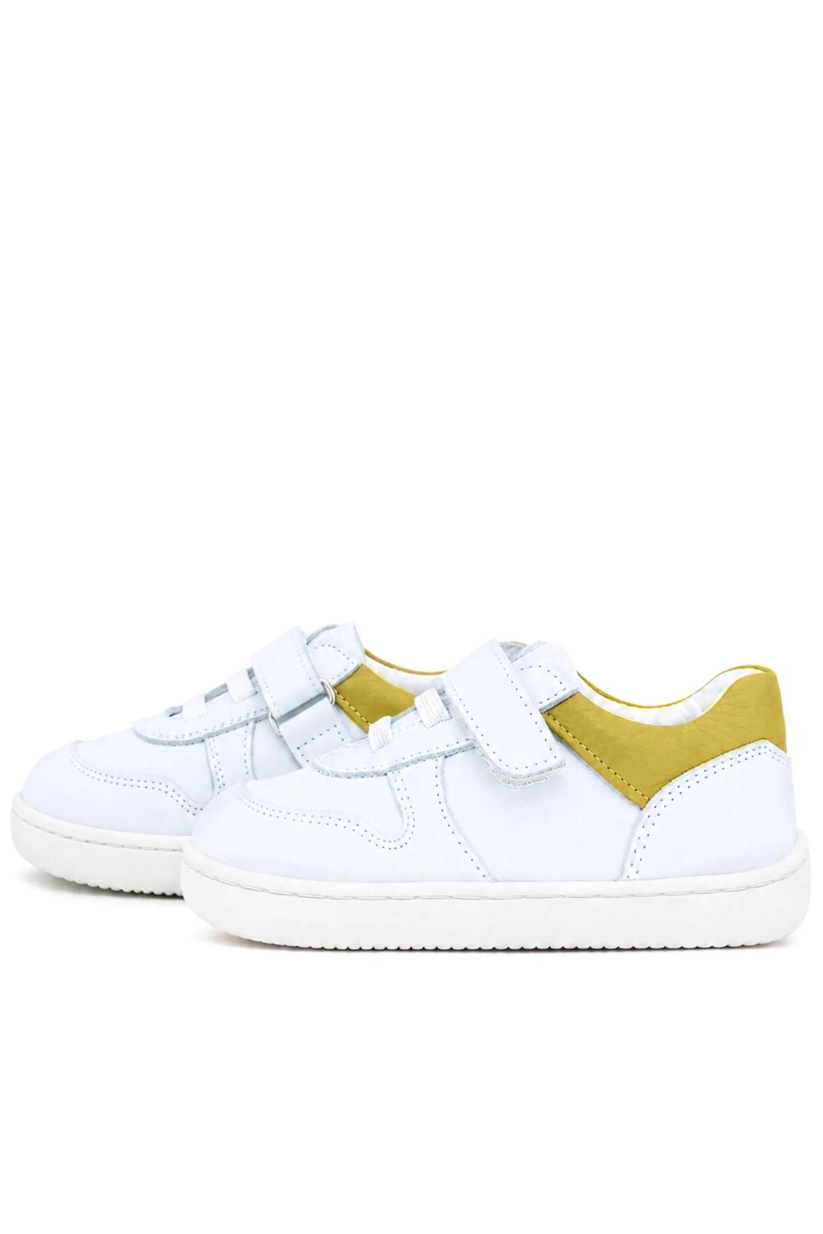 Rakerplus Bob Hakiki Deri Beyaz Nubuk Sarı Bebek Sneaker Ayakkabı