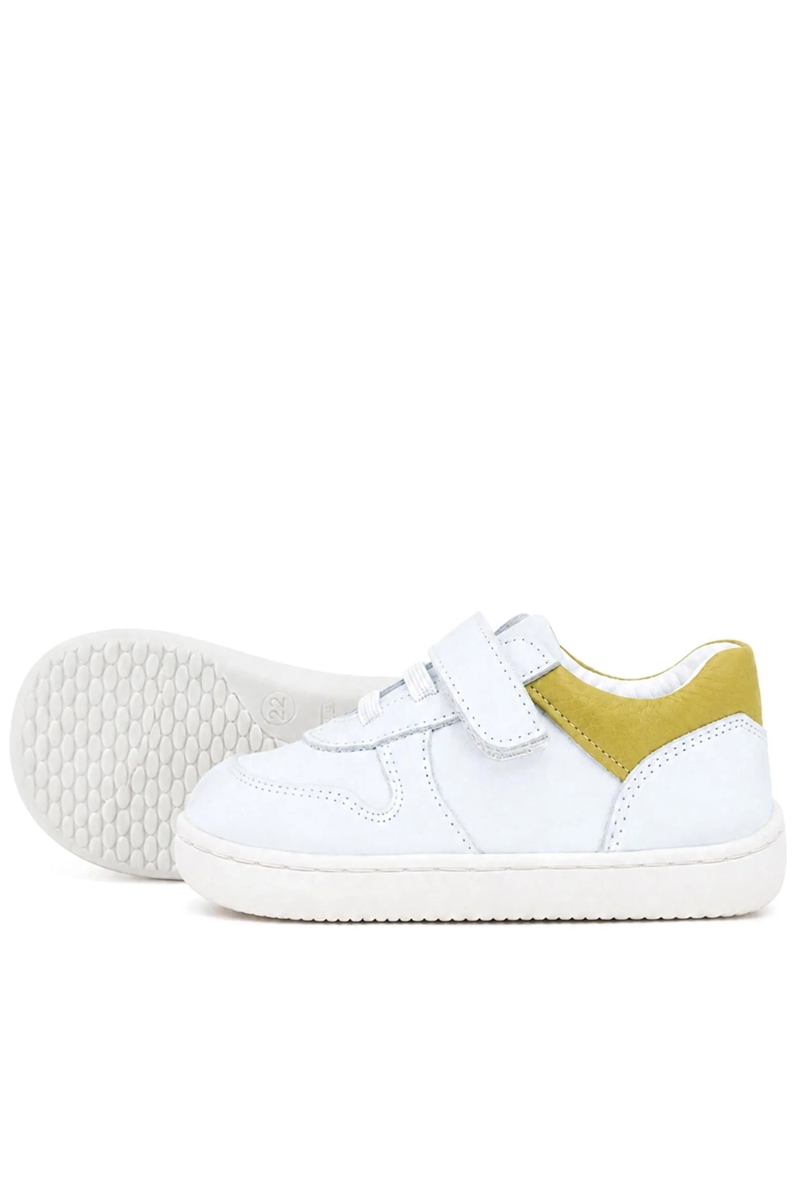 Rakerplus Bob Hakiki Deri Beyaz Nubuk Sarı Bebek Sneaker Ayakkabı