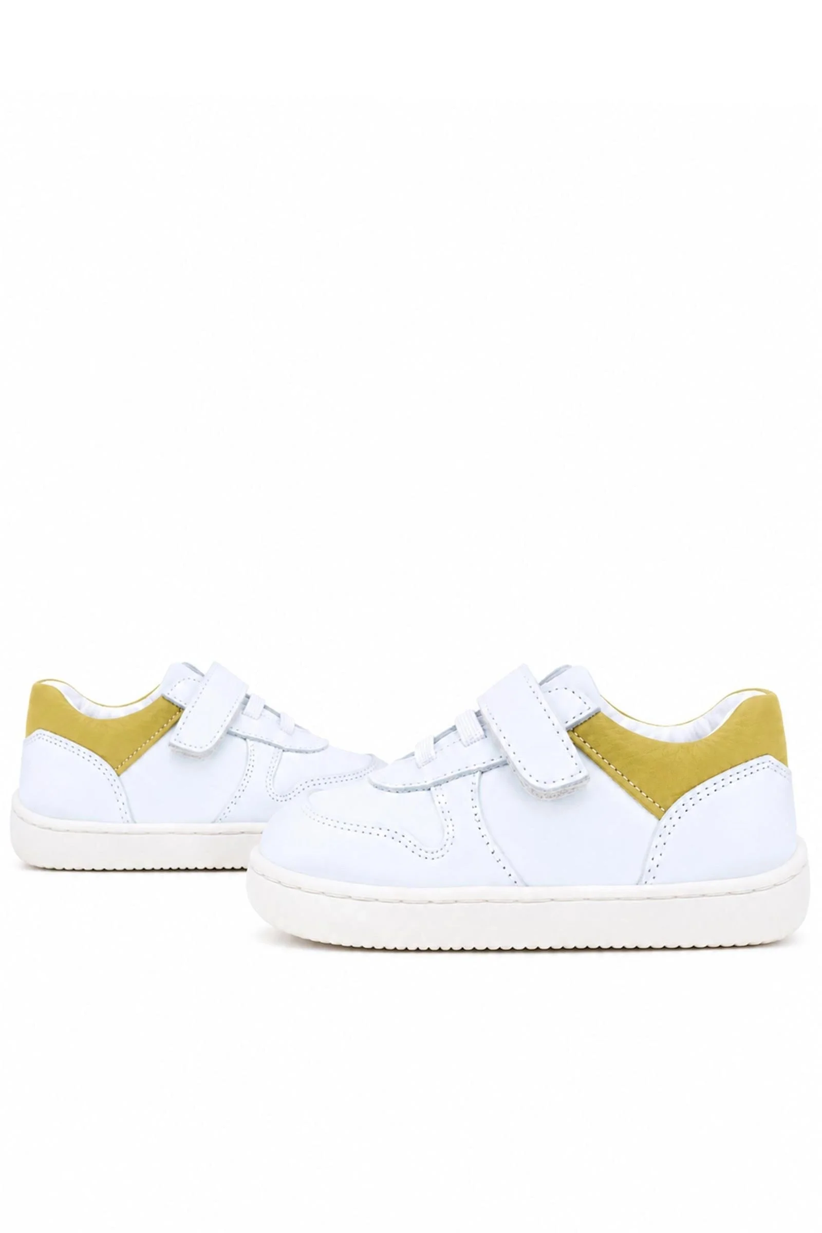 Rakerplus Bob Hakiki Deri Beyaz Nubuk Sarı Bebek Sneaker Ayakkabı