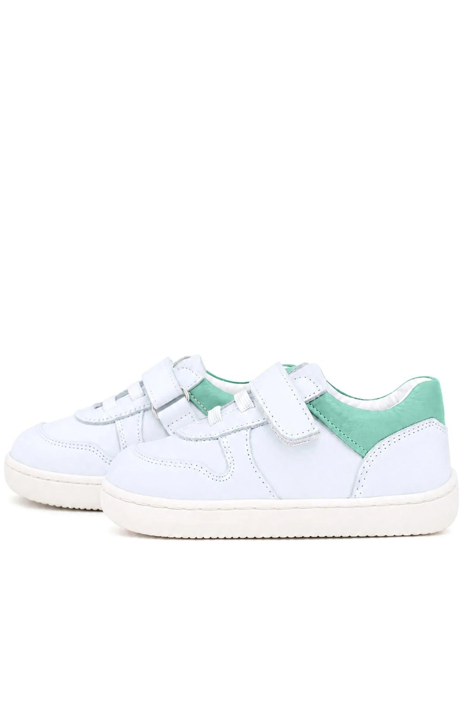 Rakerplus Bob Hakiki Deri Beyaz Nubuk Yeşil Cırtlı Bebek Sneaker Ayakkabı