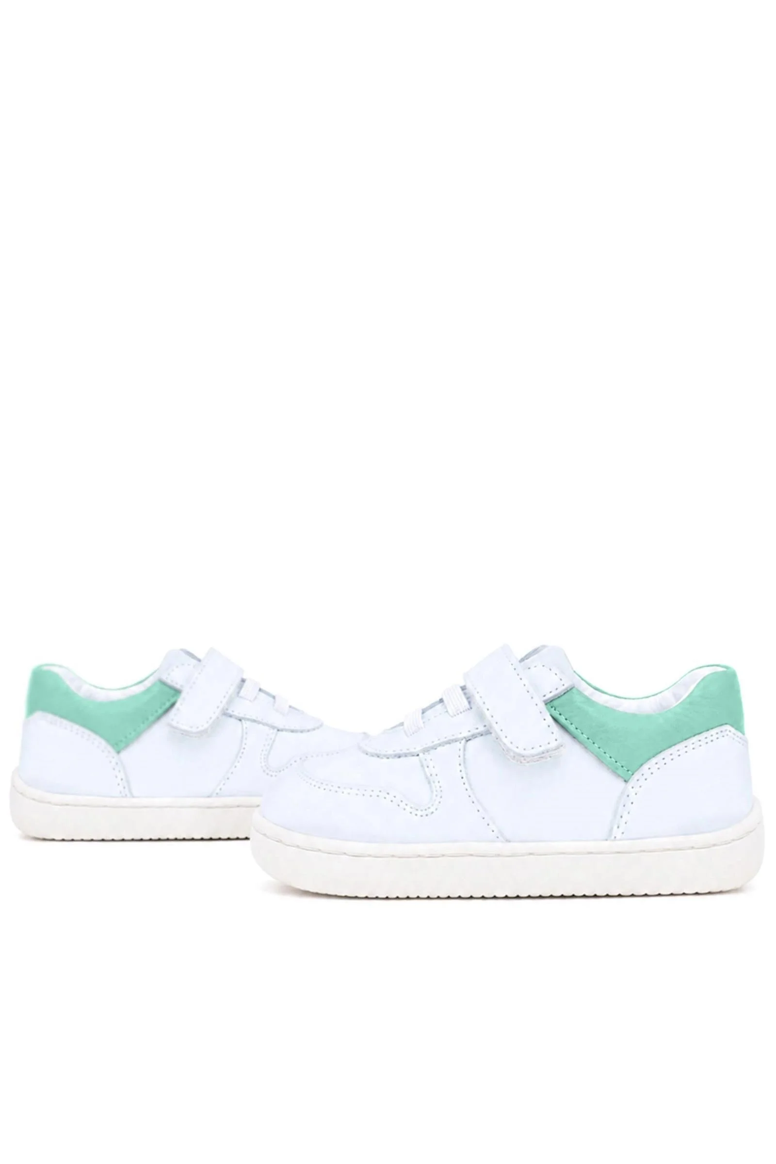 Rakerplus Bob Hakiki Deri Beyaz Nubuk Yeşil Cırtlı Bebek Sneaker Ayakkabı