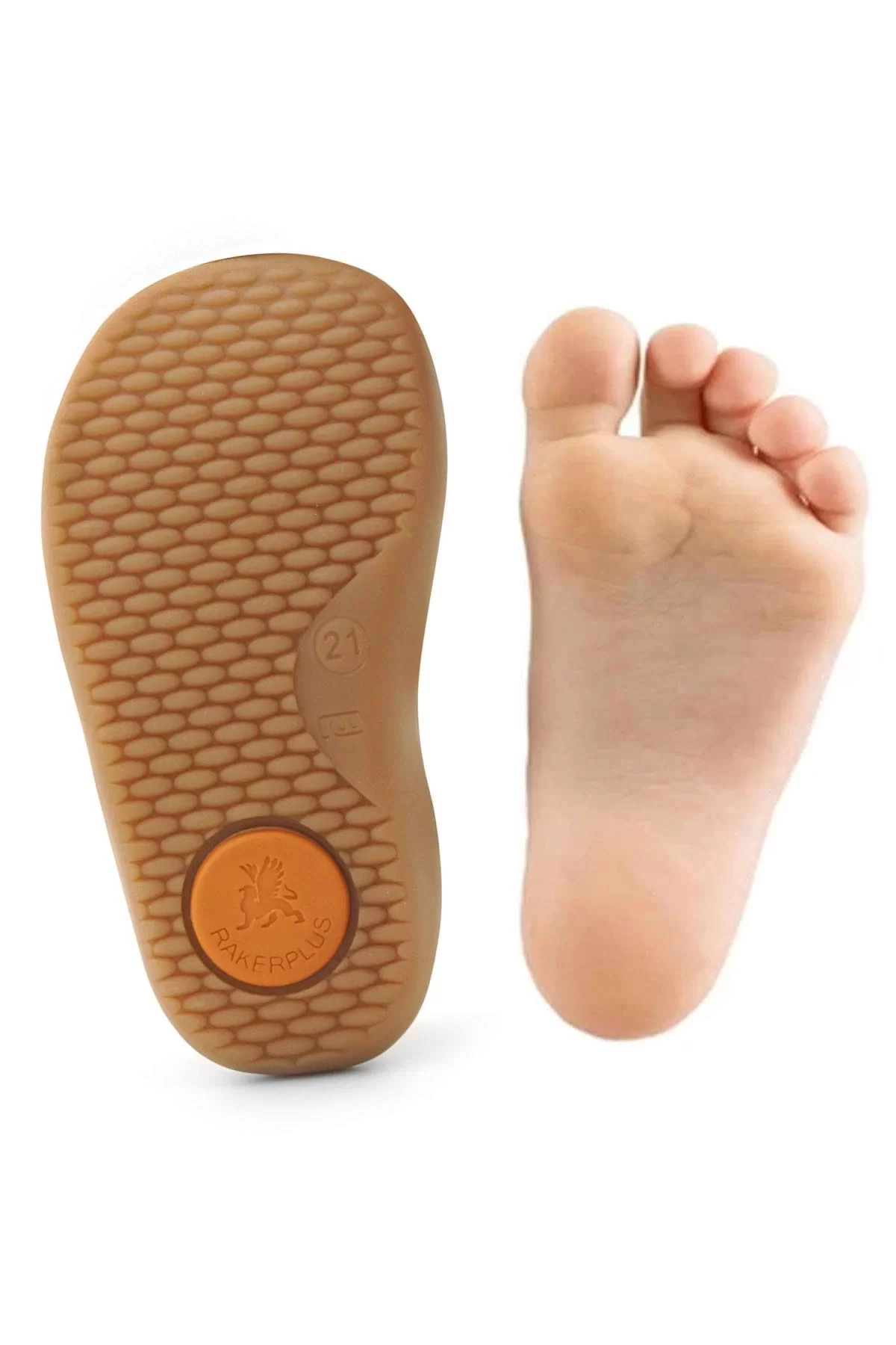 Rakerplus Bob Hakiki Deri Kum Rengi Barefoot Cırtlı Lastikli Bebek Sneaker Ayakkabı