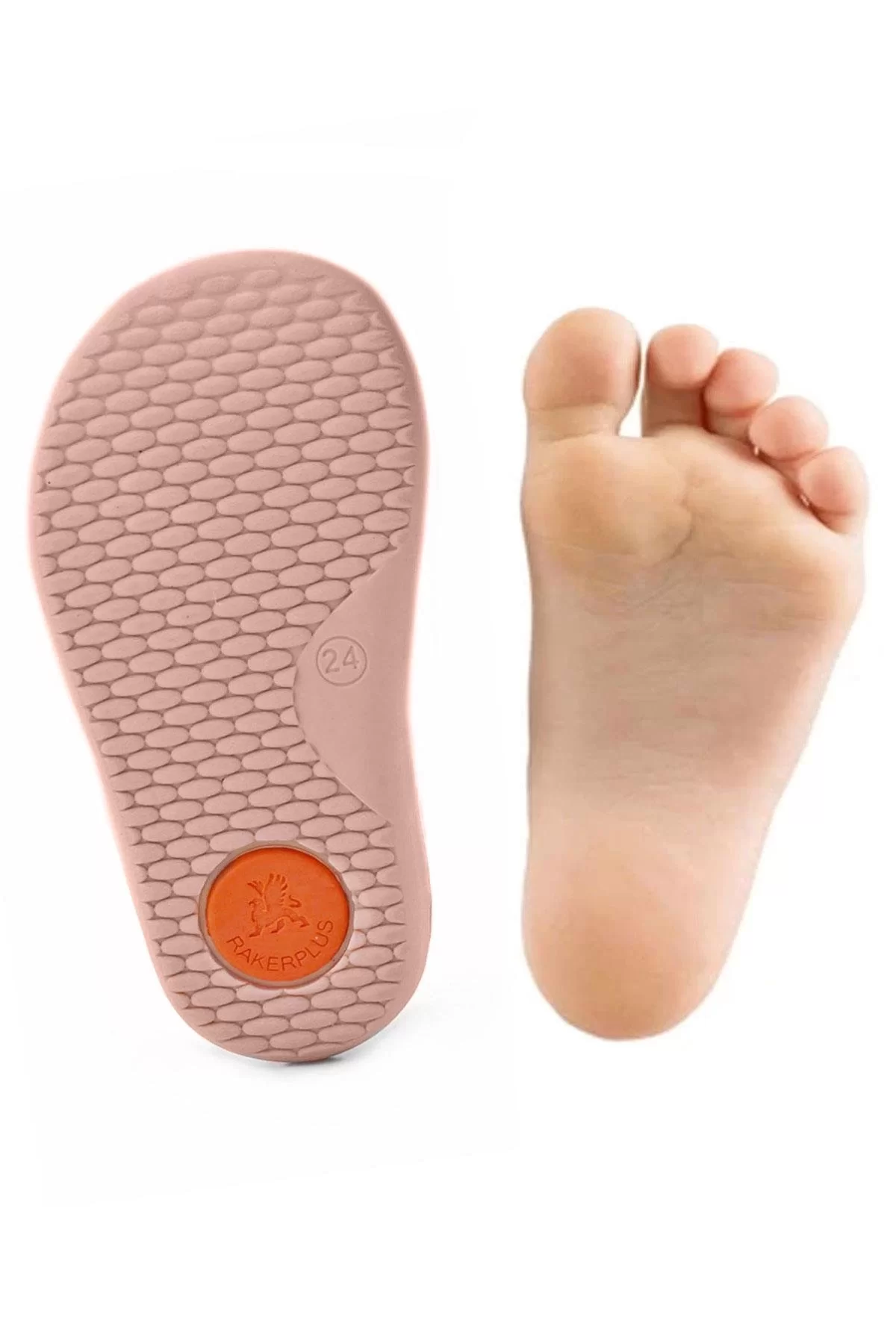 Rakerplus Bob Hakiki Deri Mor Pembe Barefoot Cırtlı Lastikli Bebek Sneaker Ayakkabı