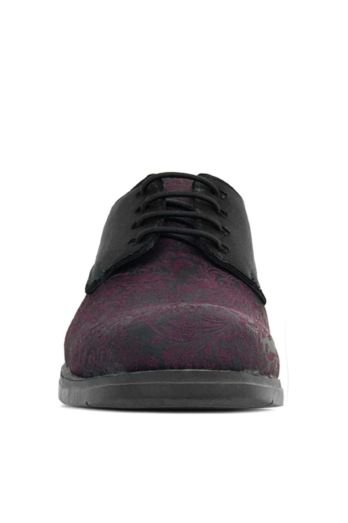 Rakerplus Bordo Siyah Bağcıklı Takım Elbise Klasik Çocuk Ayakkabı