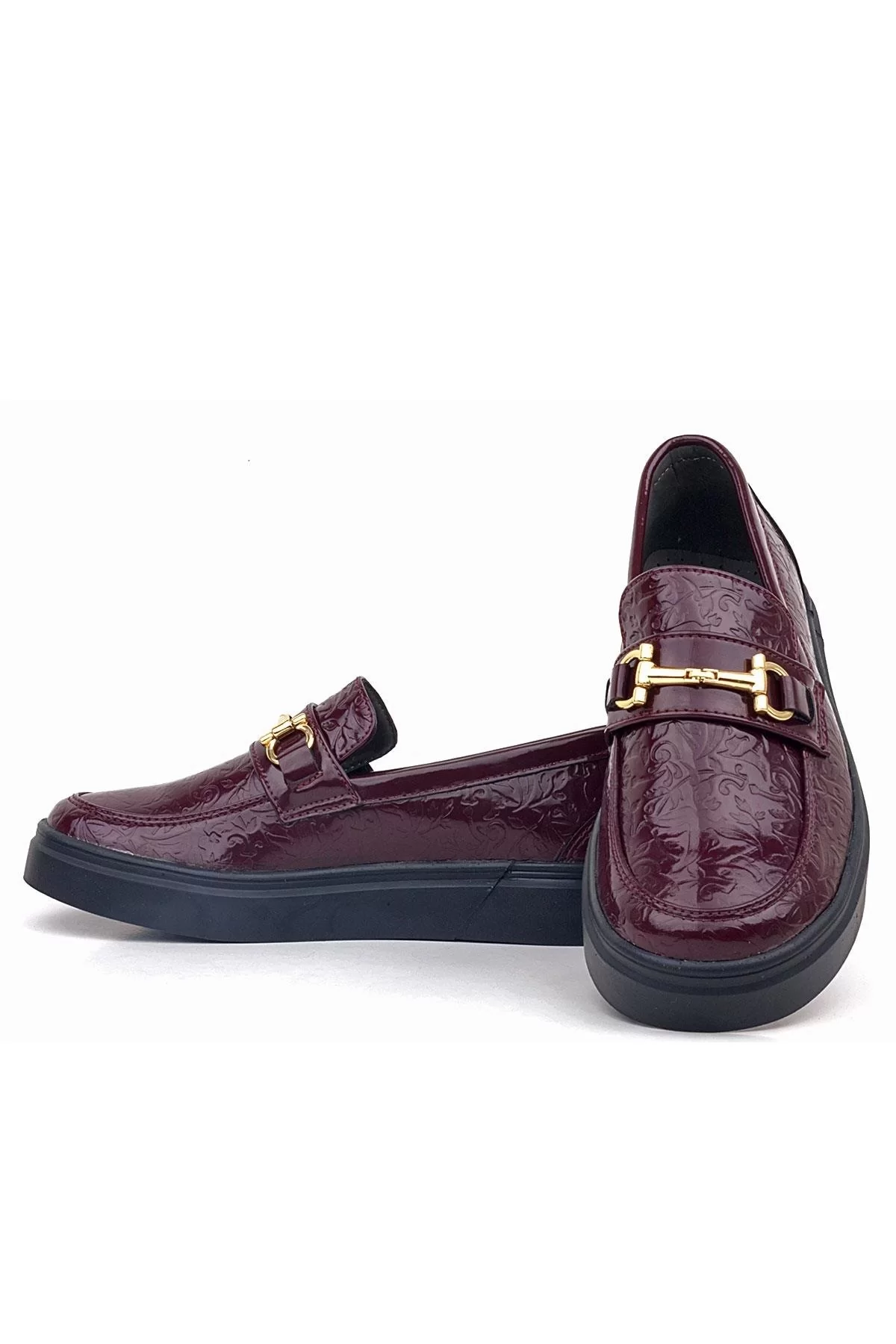 Rakerplus Bordo Tokalı Loafer Çocuk Klasik Ayakkabı