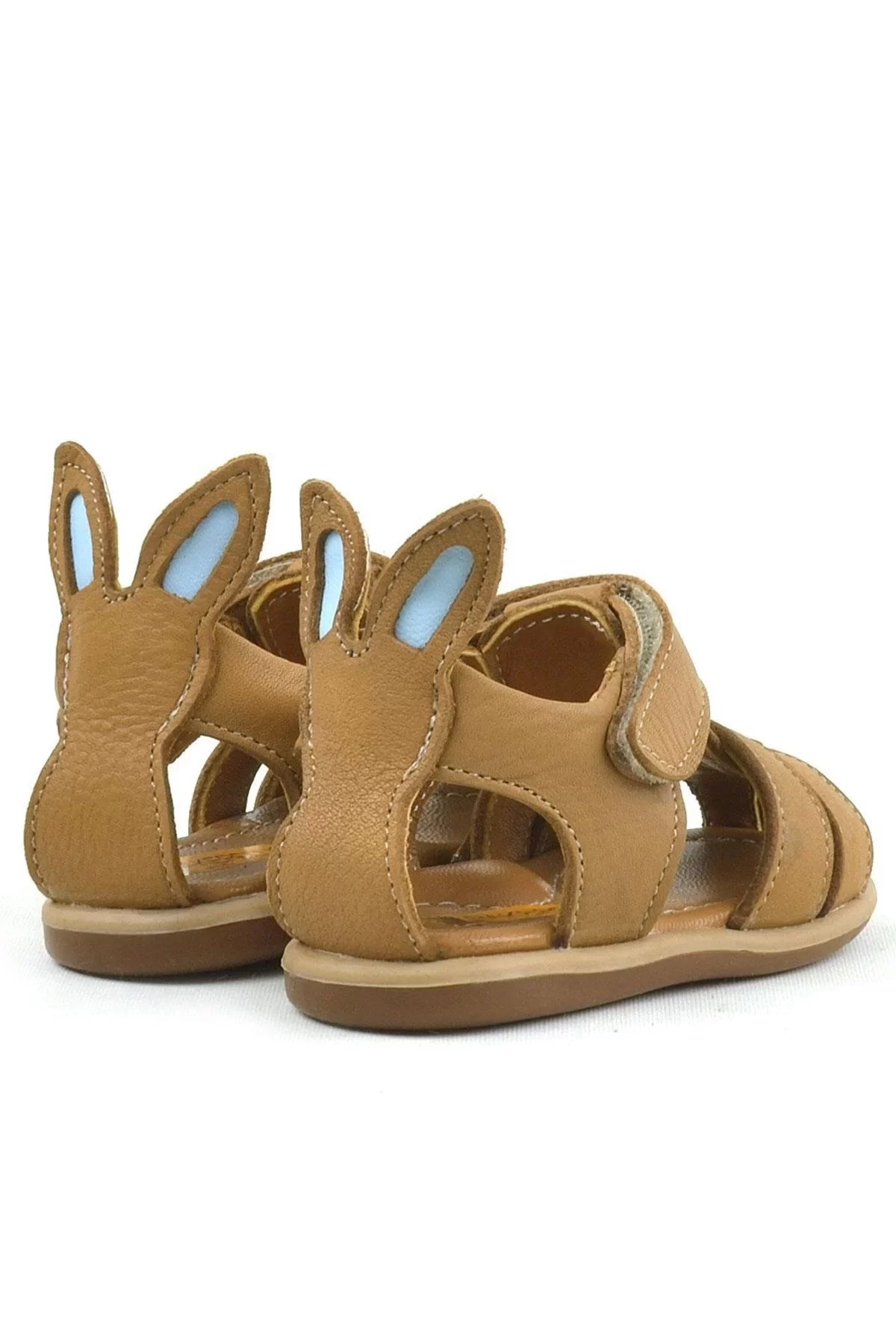 Rakerplus Bunny Hakiki Deri Taba Cırtlı Bebek Sandalet