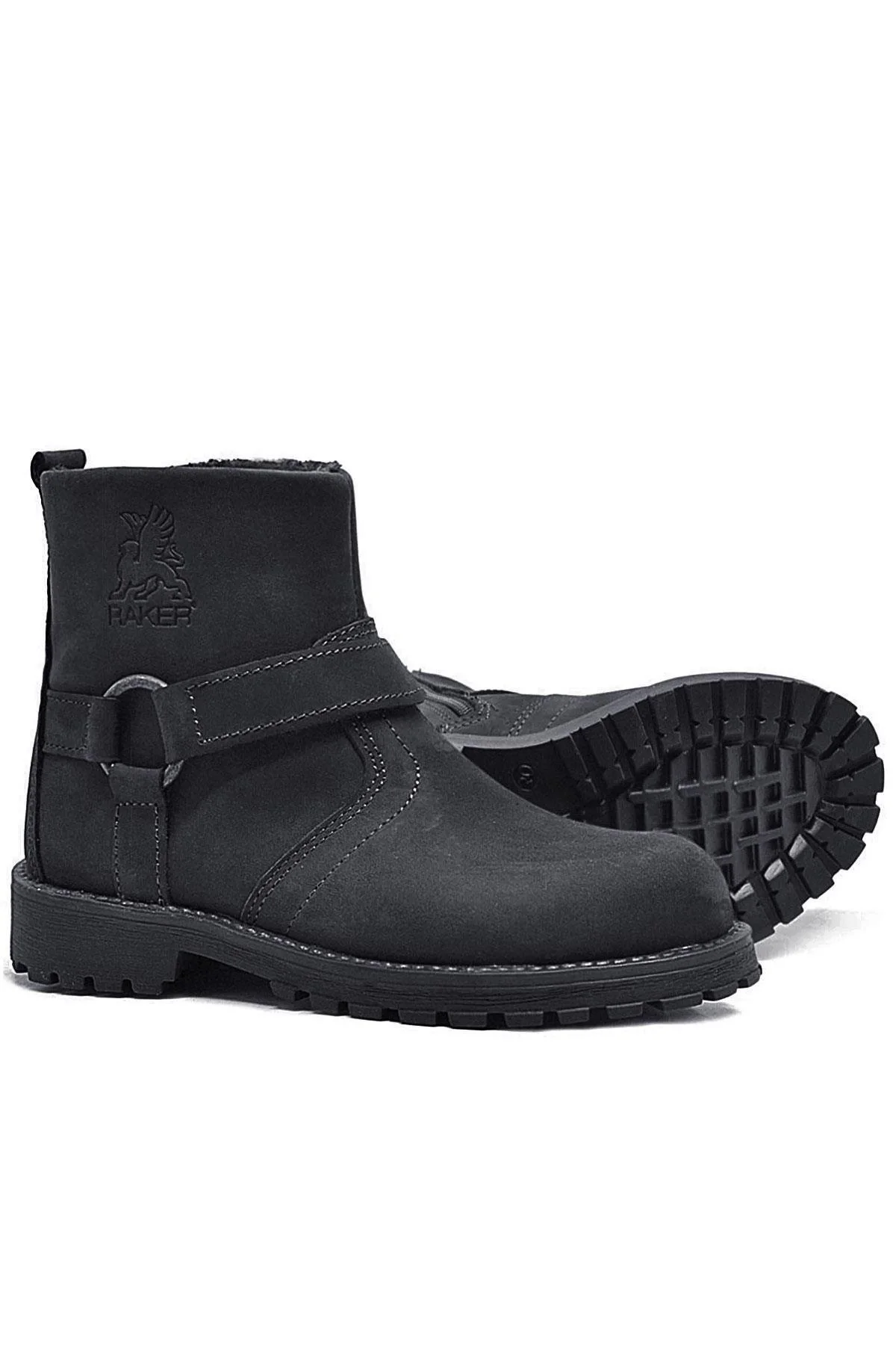 Rakerplus Chiron Hakiki Deri Fermuarlı Kışlık Çocuk Bot