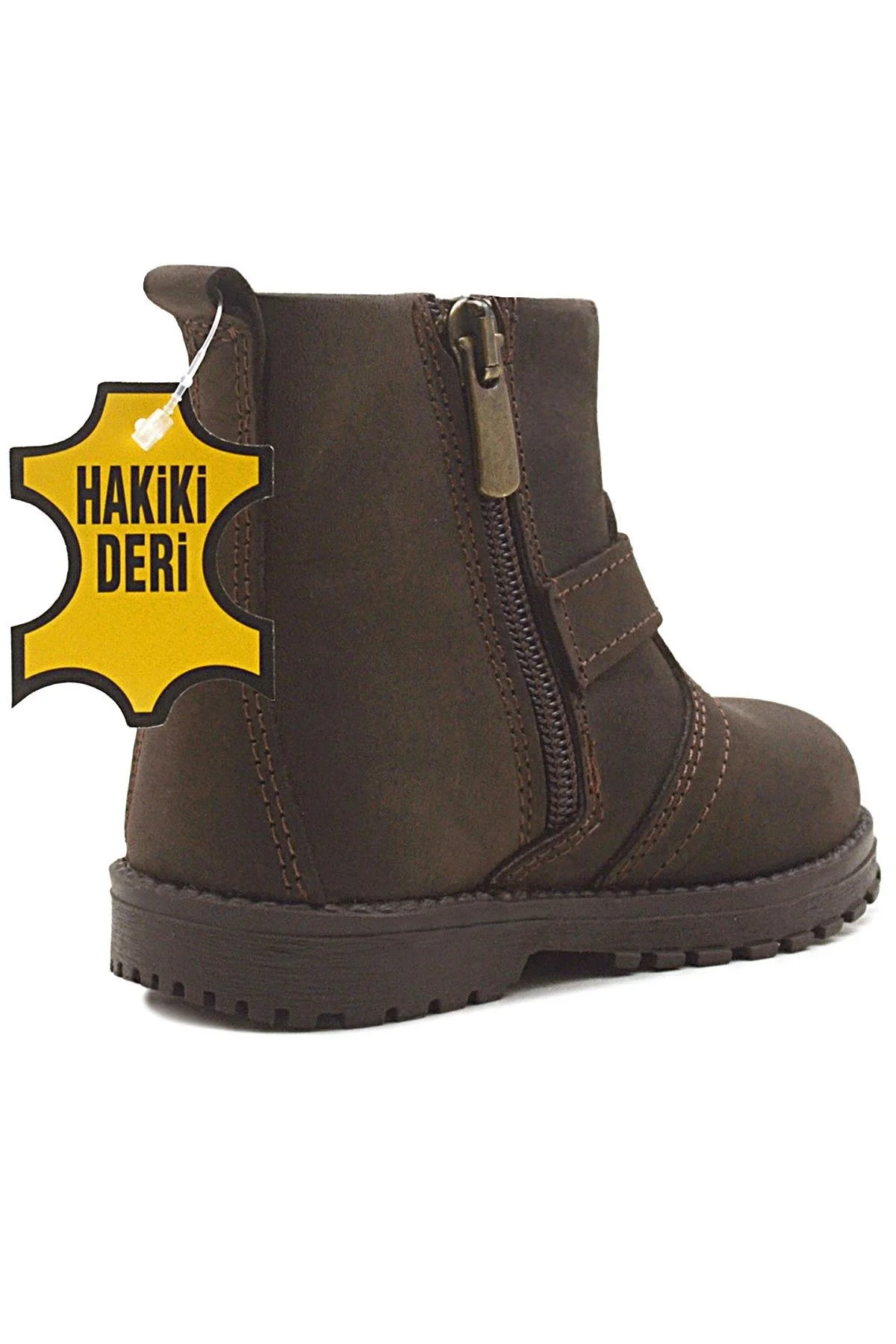 Rakerplus Chiron Hakiki Deri Fermuarlı Kışlık Çocuk Botu