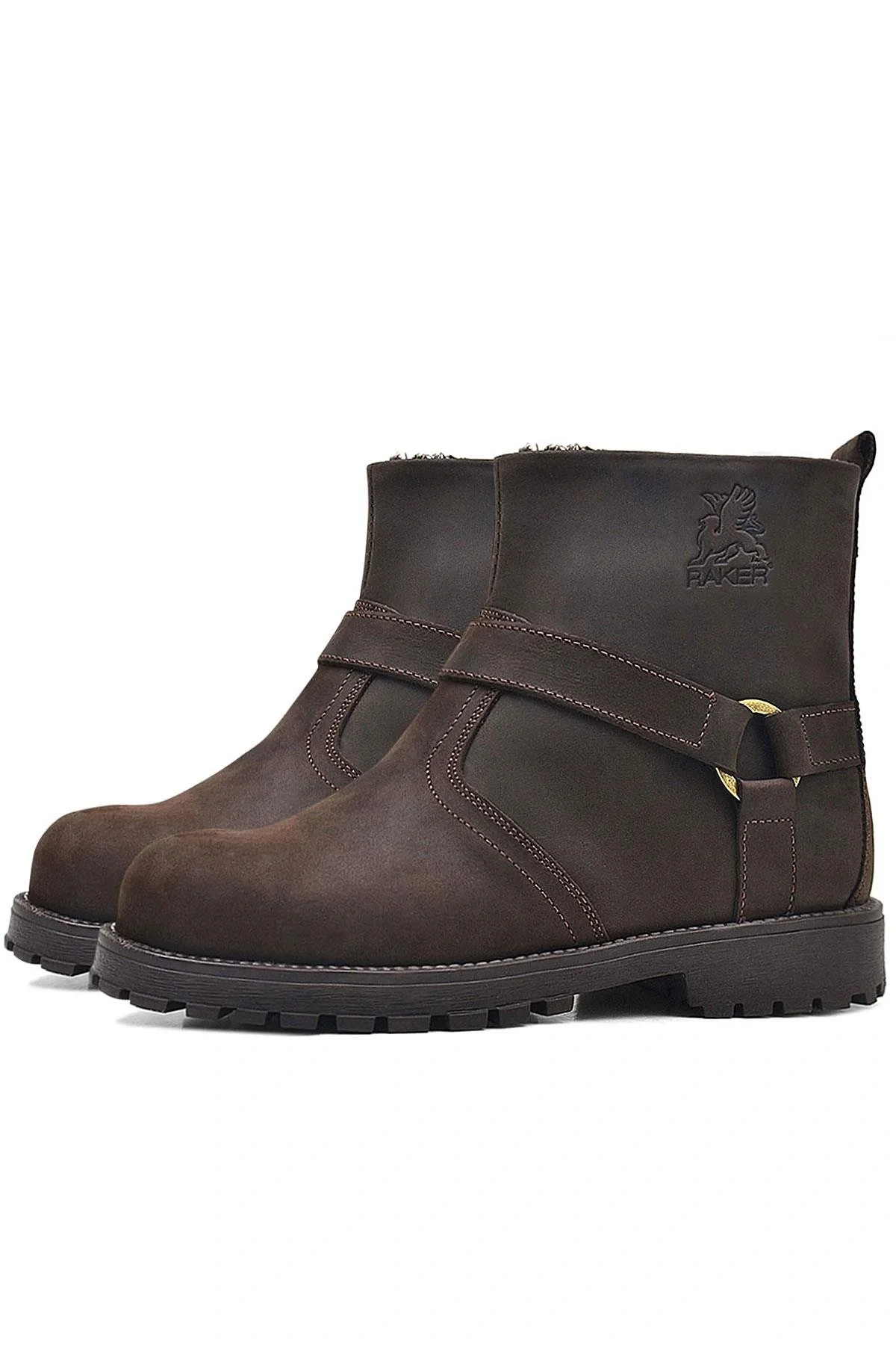 Rakerplus Chiron Hakiki Deri Fermuarlı Kışlık Çocuk Botu