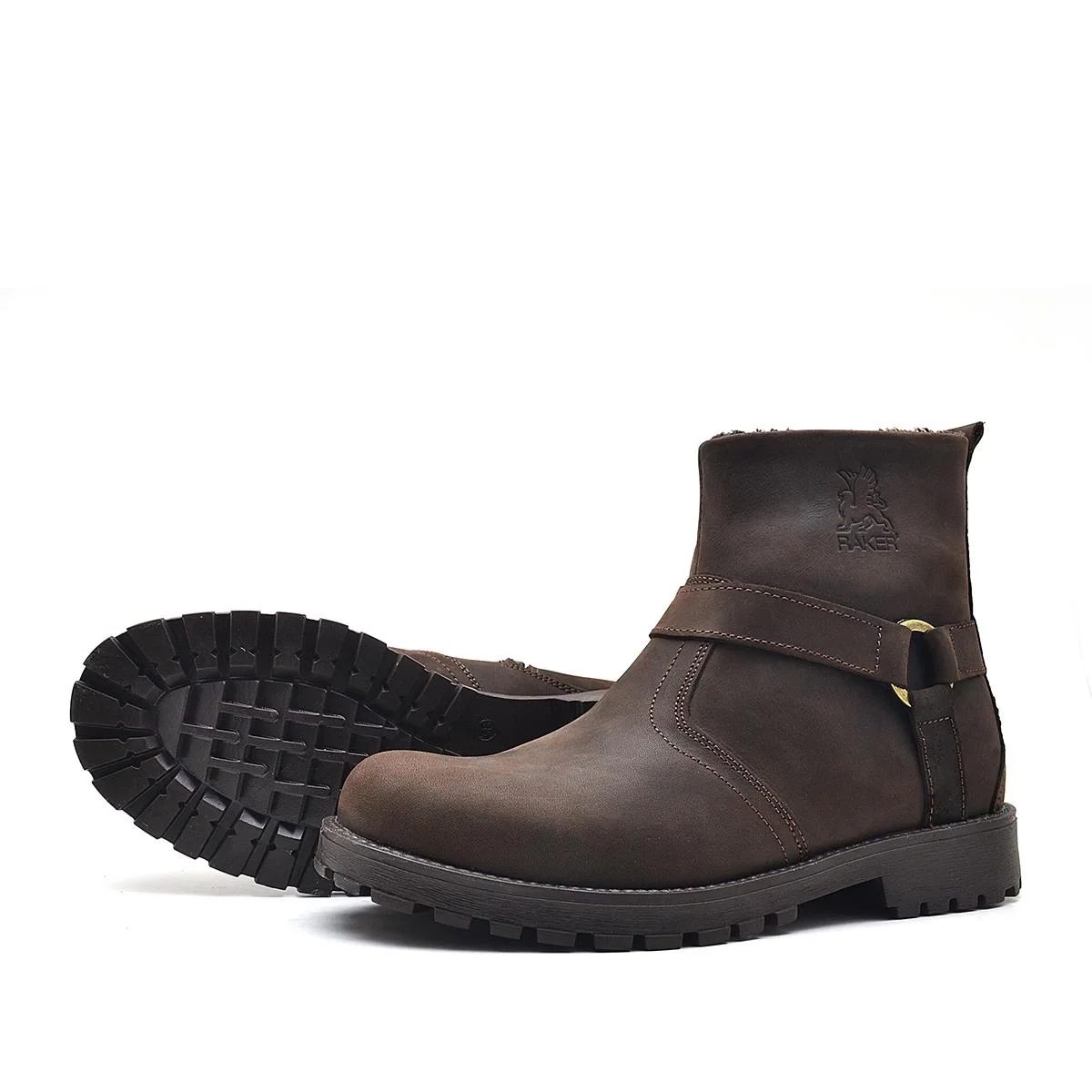 Rakerplus Chiron Hakiki Deri Fermuarlı Kışlık Çocuk Botu