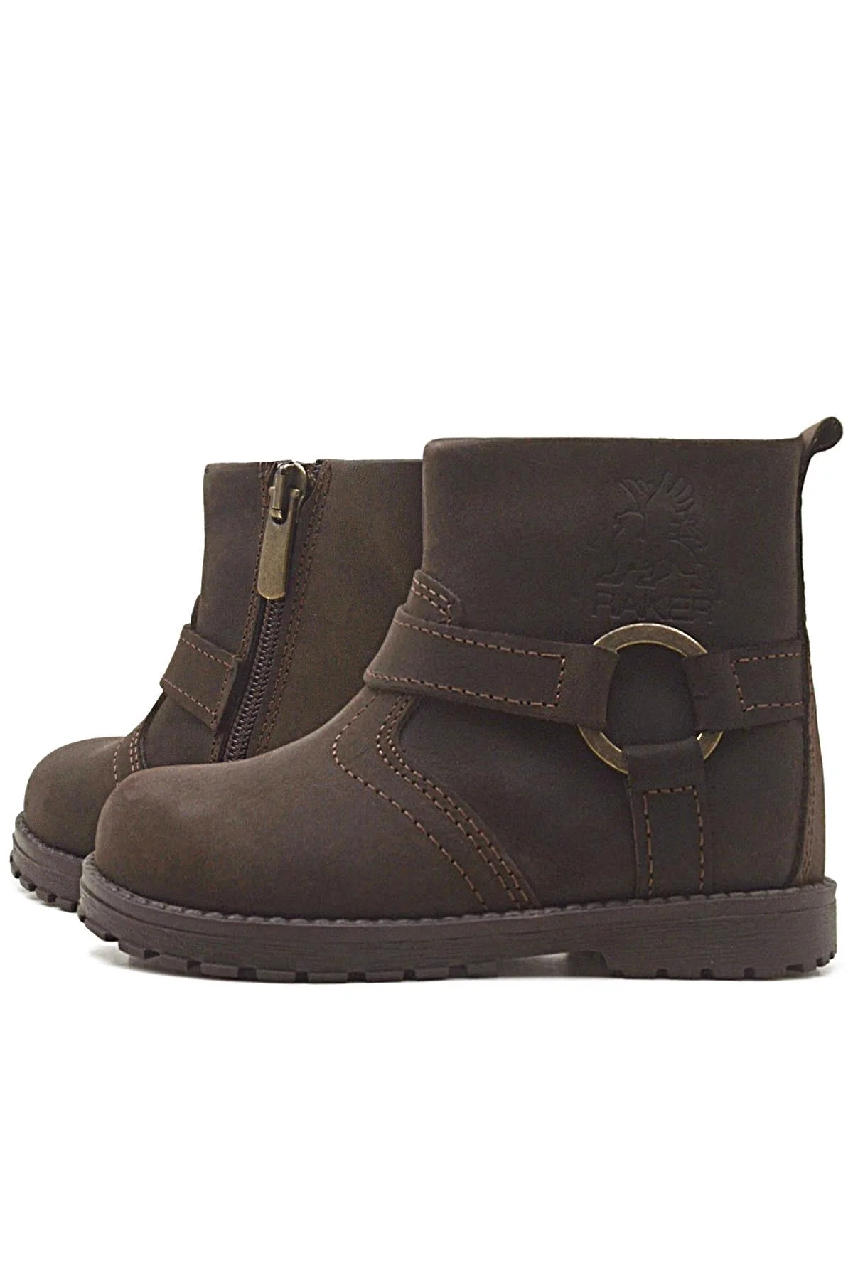 Rakerplus Chiron Hakiki Deri Fermuarlı Kışlık Çocuk Botu